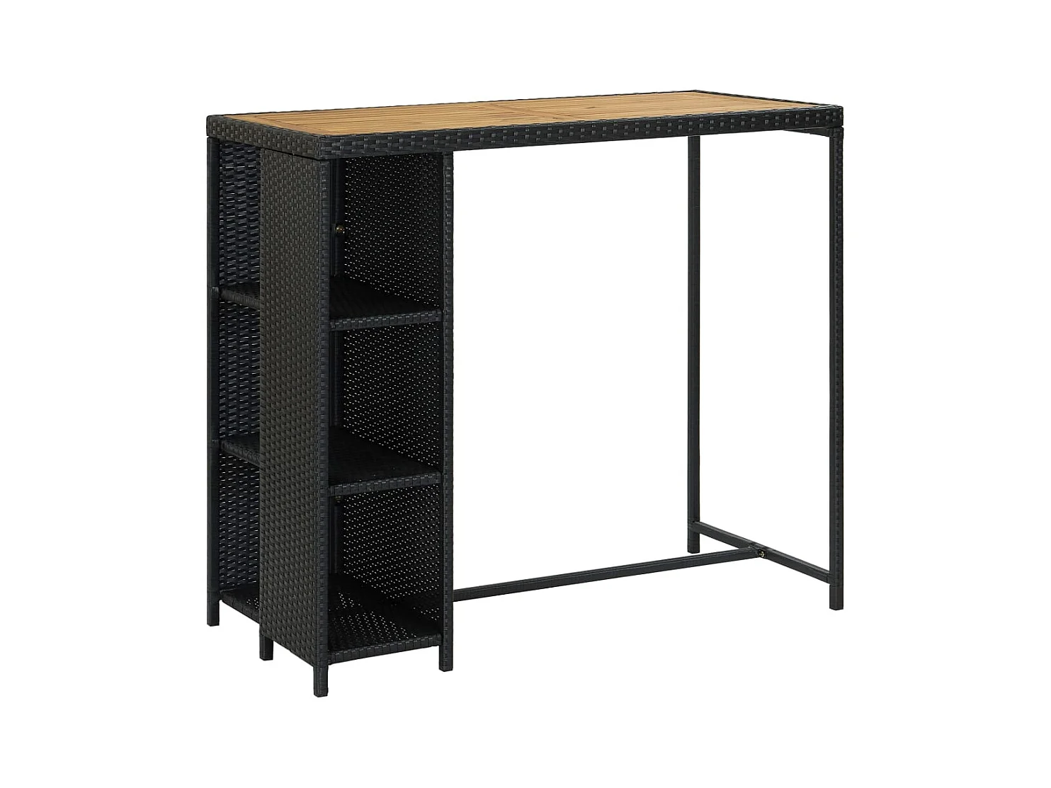 Henry Douglas  Ensemble de bar de jardin 5 pcs et coussins Résine tressée Noir