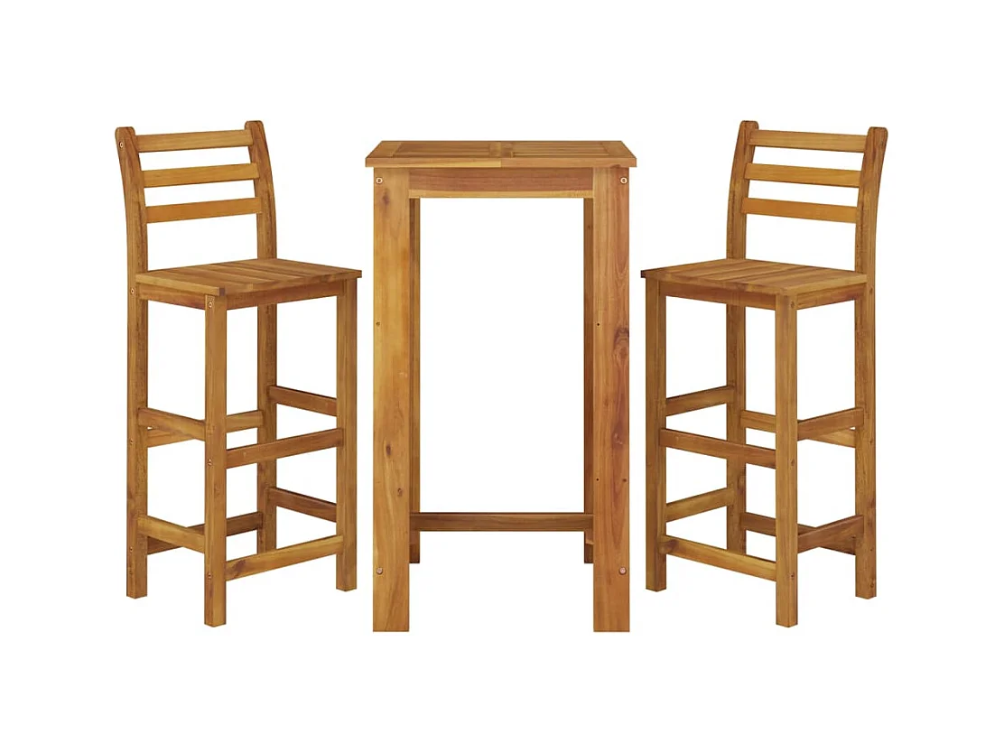 Braenor  Ensemble de bar de jardin 3 pcs bois d'acacia solide