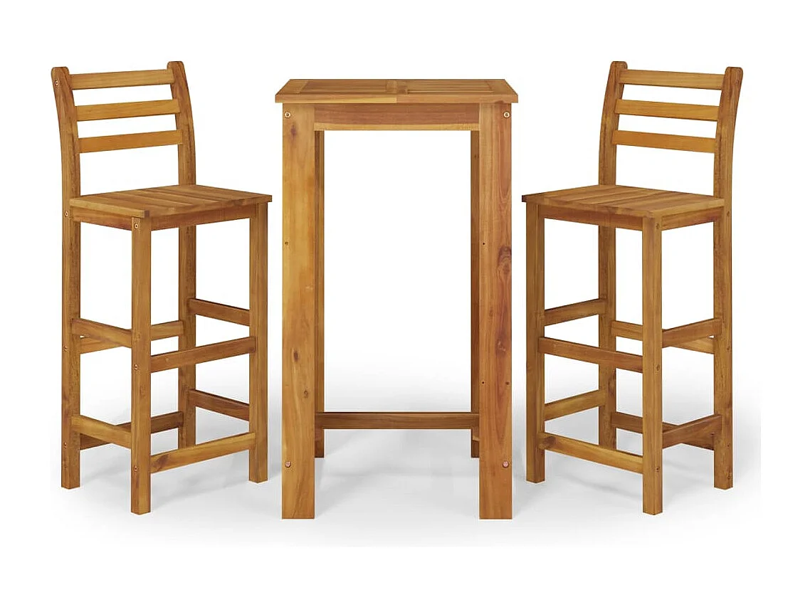Braenor  Ensemble de bar de jardin 3 pcs bois d'acacia solide