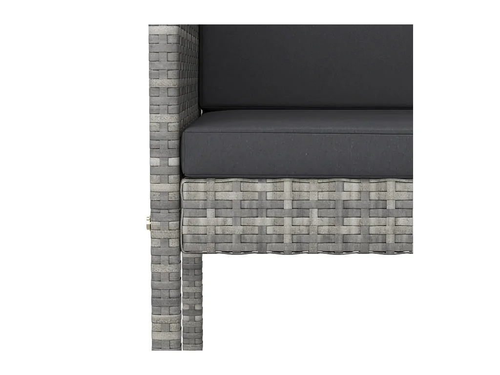 Settimio  Ensemble de bar de jardin 3 pcs et coussins Résine tressée Gris