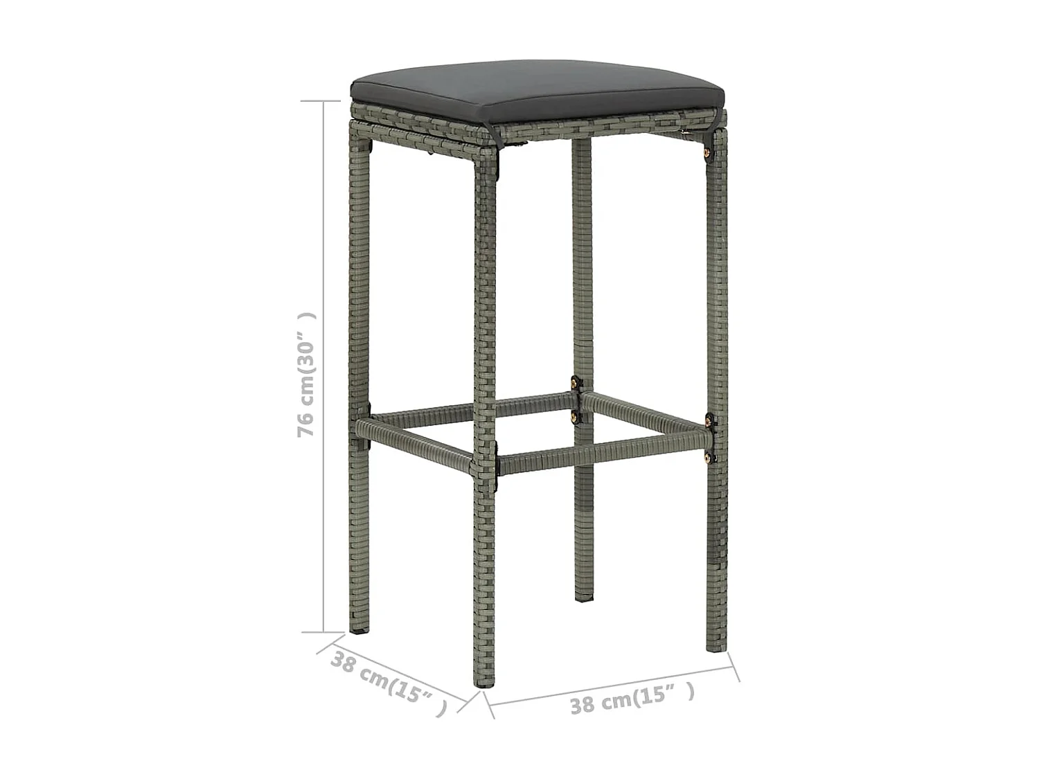 Ballydesmond  Ensemble de bar de jardin avec coussins 5 pcs Gris