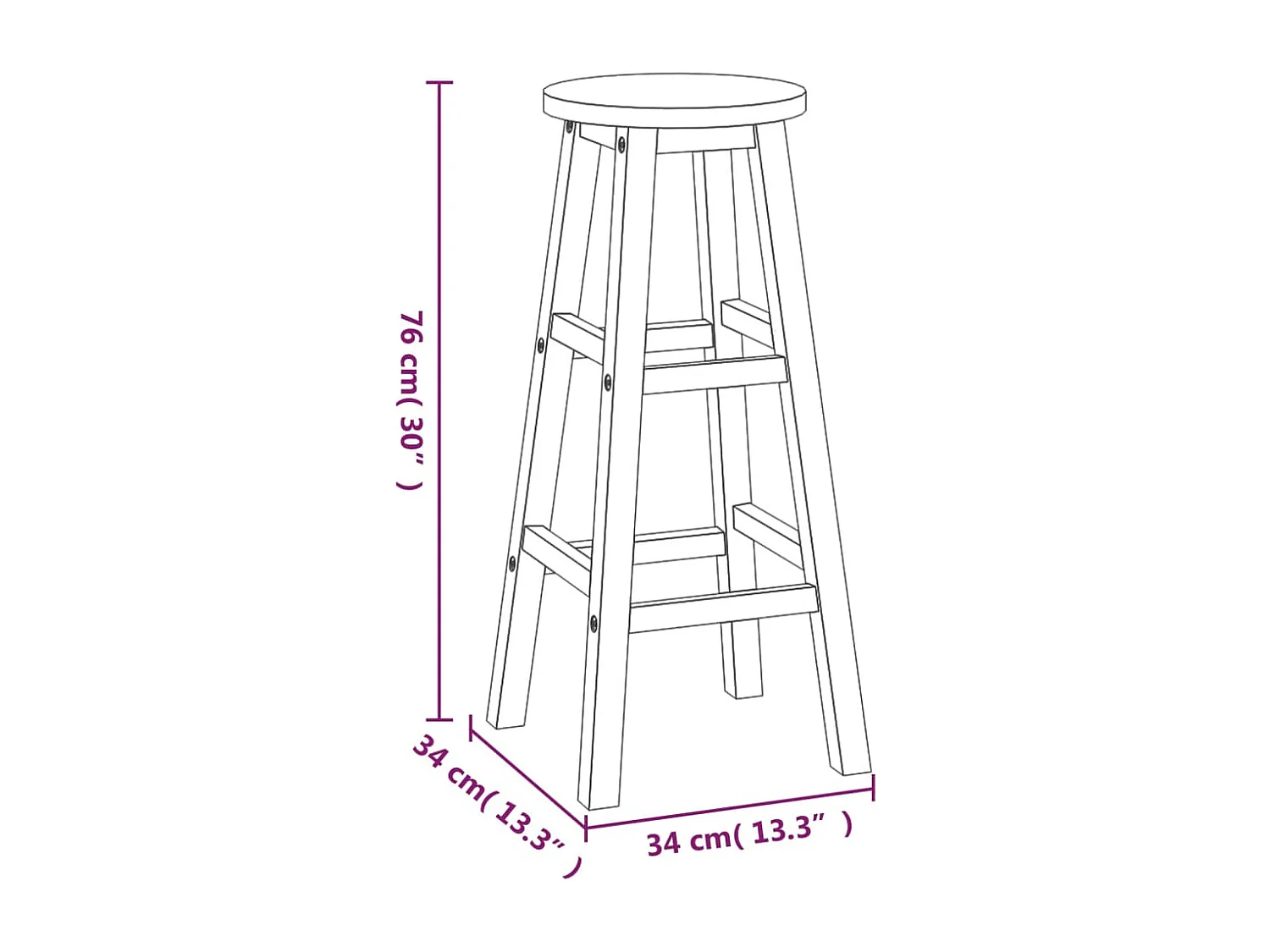 Braenor  Ensemble de bar de jardin 5 pcs bois d'acacia solide