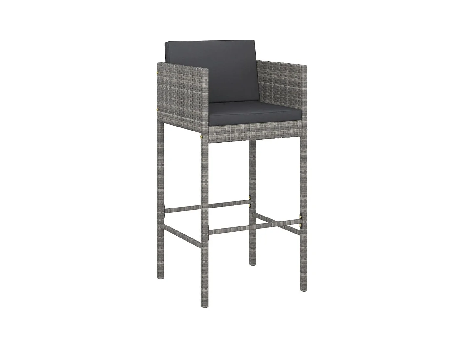 Virrat  Ensemble de bar de jardin 5 pcs avec coussins gris poly rotin