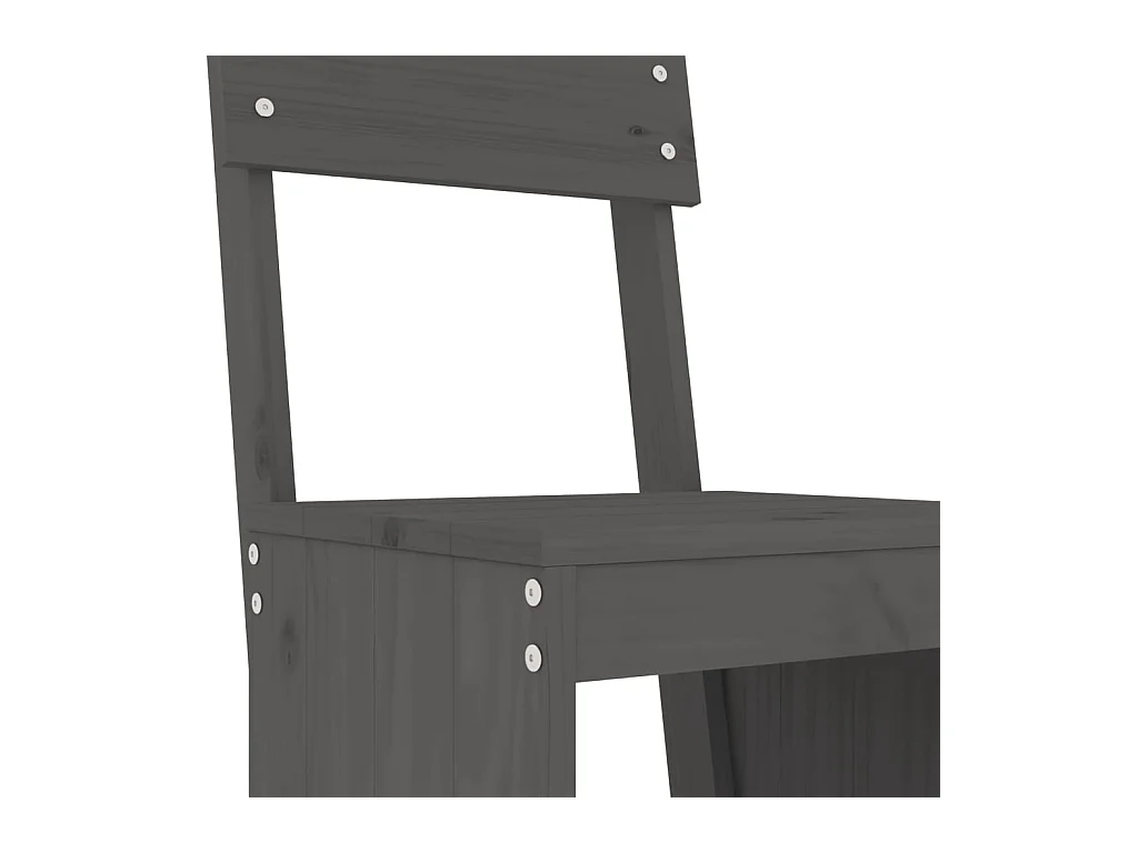 Lise Marie  Ensemble de bar de jardin 5 pcs gris bois de pin massif