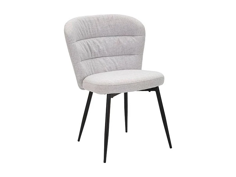 Set van 2 Leo stoelen, Binnenzitting, Gestoffeerde stoel, Multifunctionele fauteuil, 58x61 h85 cm, Zwart en Grijs
