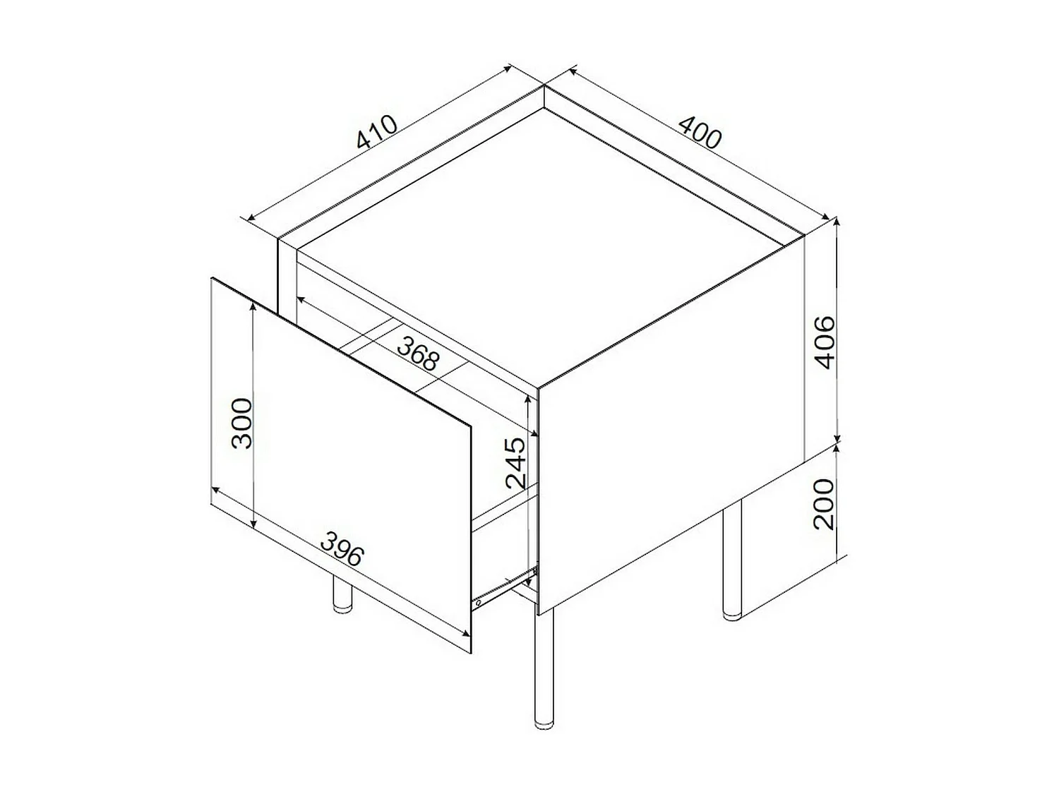 Set di 2 comodini Preci, Comò basso con cassetto e vano interno, Finitura effetto liscio, 40x41 h60 cm, Beige e Rovere