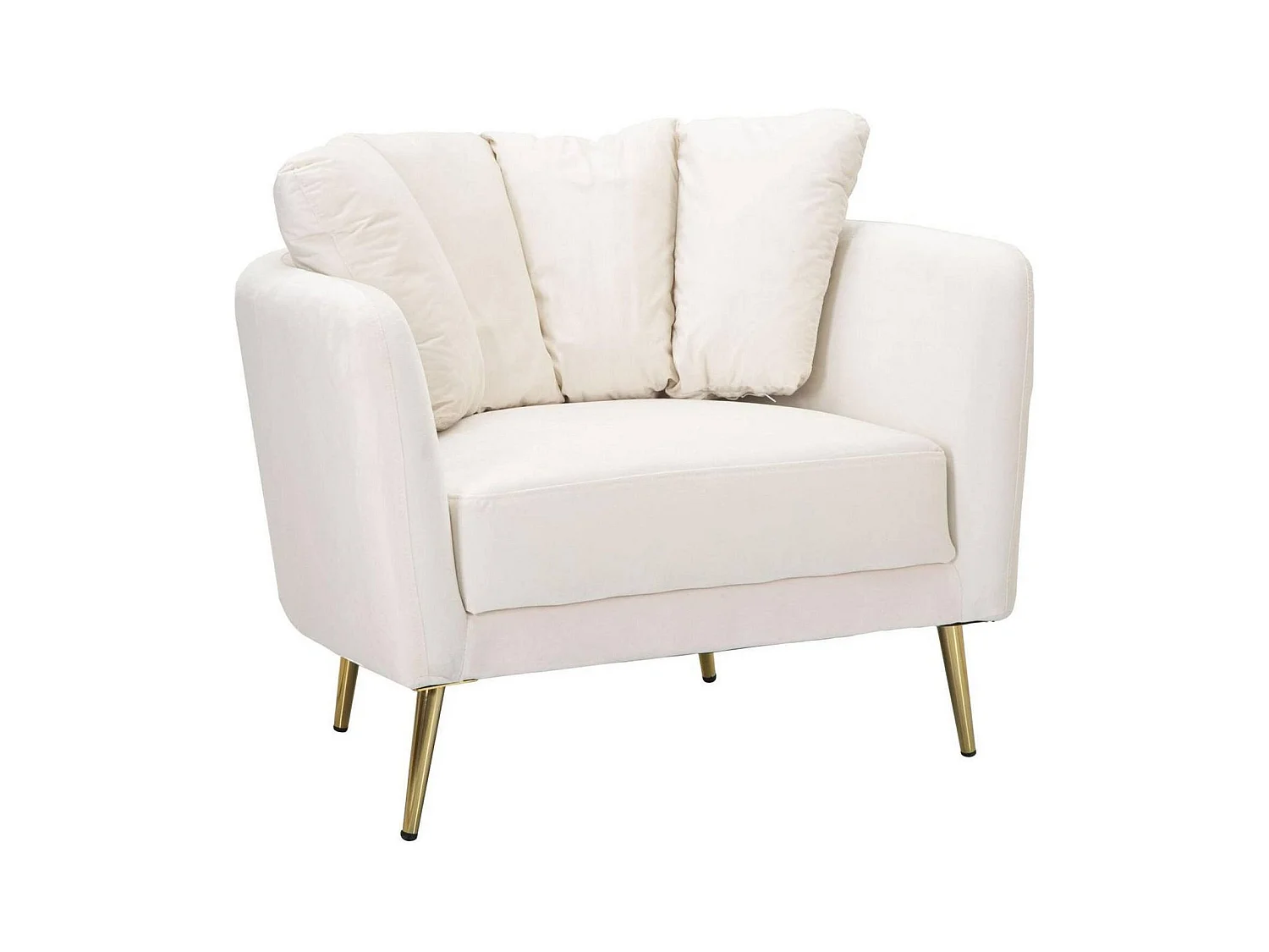 Fauteuil Foster, accoudoirs, or Crème