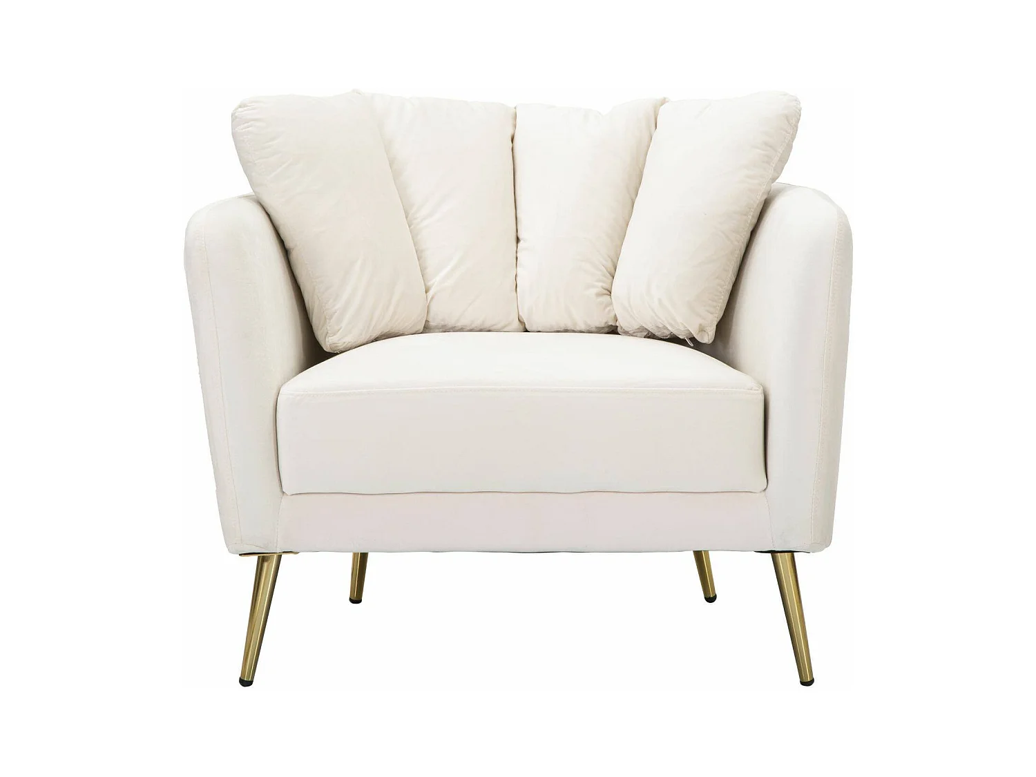 Fauteuil Foster, accoudoirs, or Crème