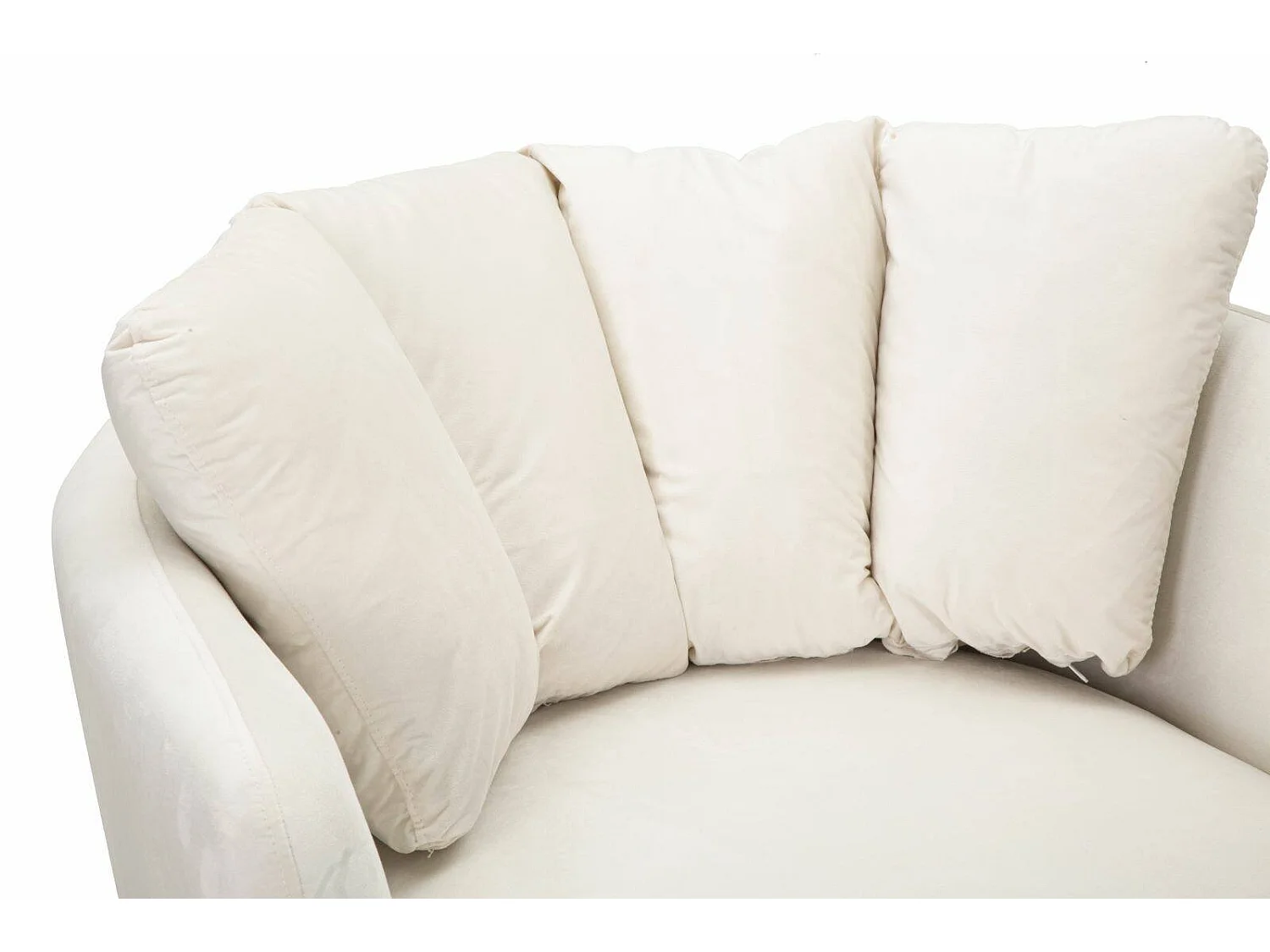 Fauteuil Foster, accoudoirs, or Crème