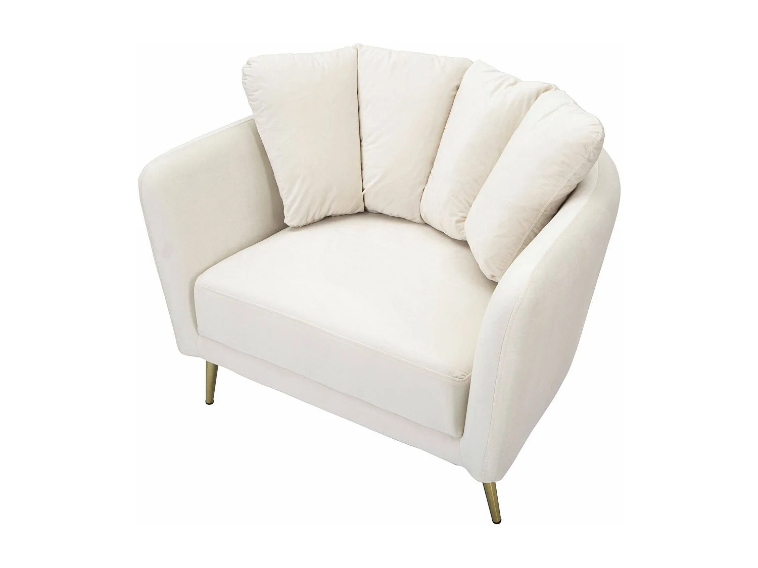 Fauteuil Foster, accoudoirs, or Crème