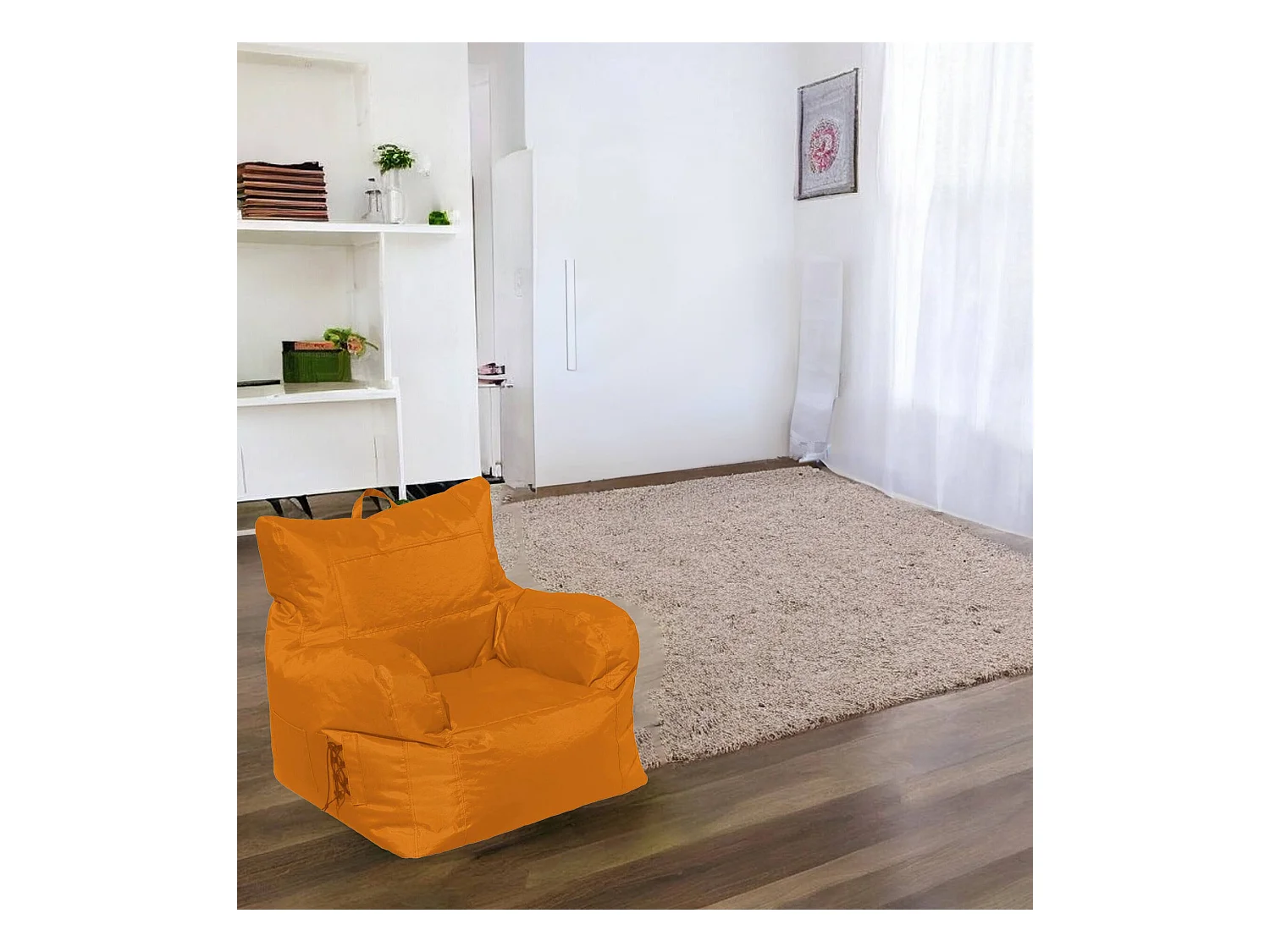 Fauteuil Obsidienne, Accoudoirs Made in Italy, Orange