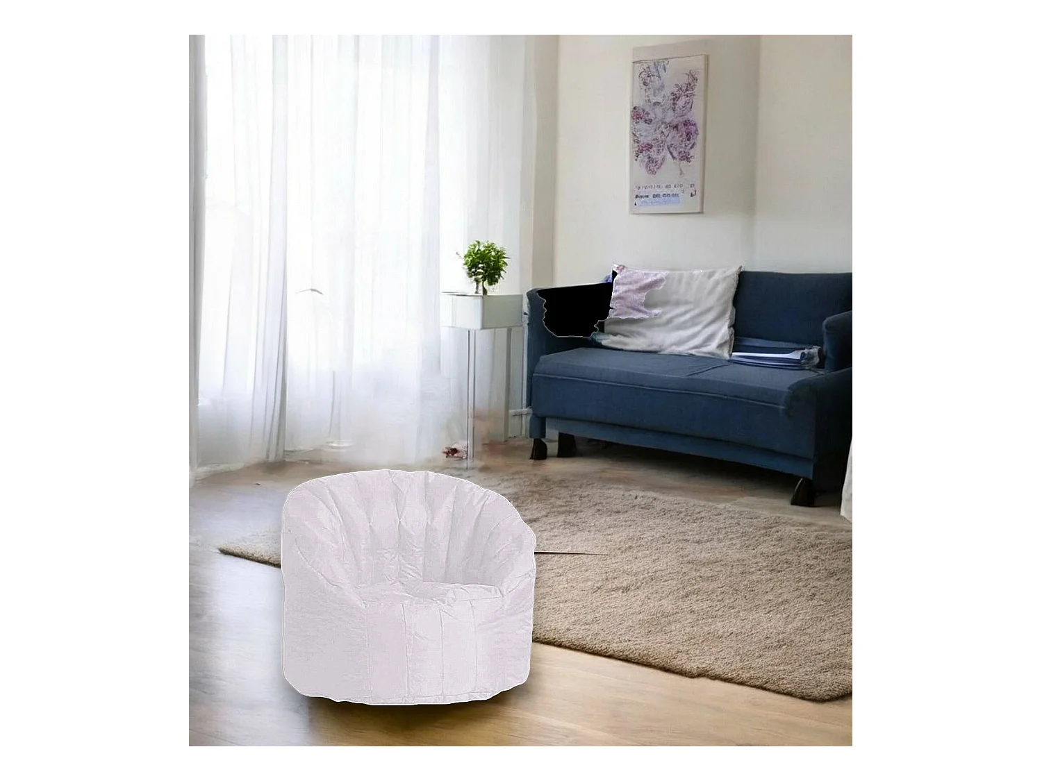 Fauteuil Allos, accoudoirs Made in Italy, Blanc