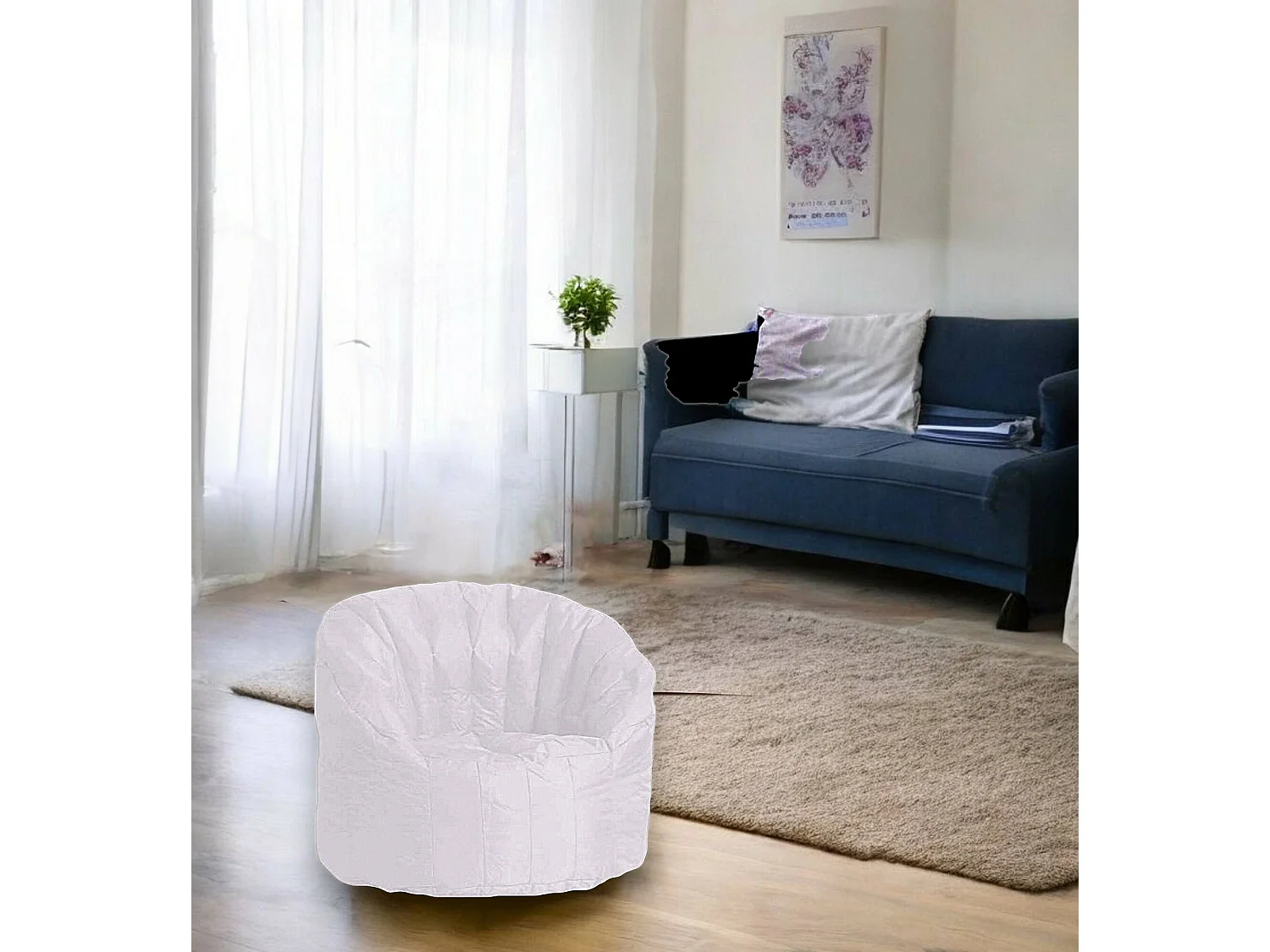 Fauteuil Allos, accoudoirs Made in Italy, Blanc