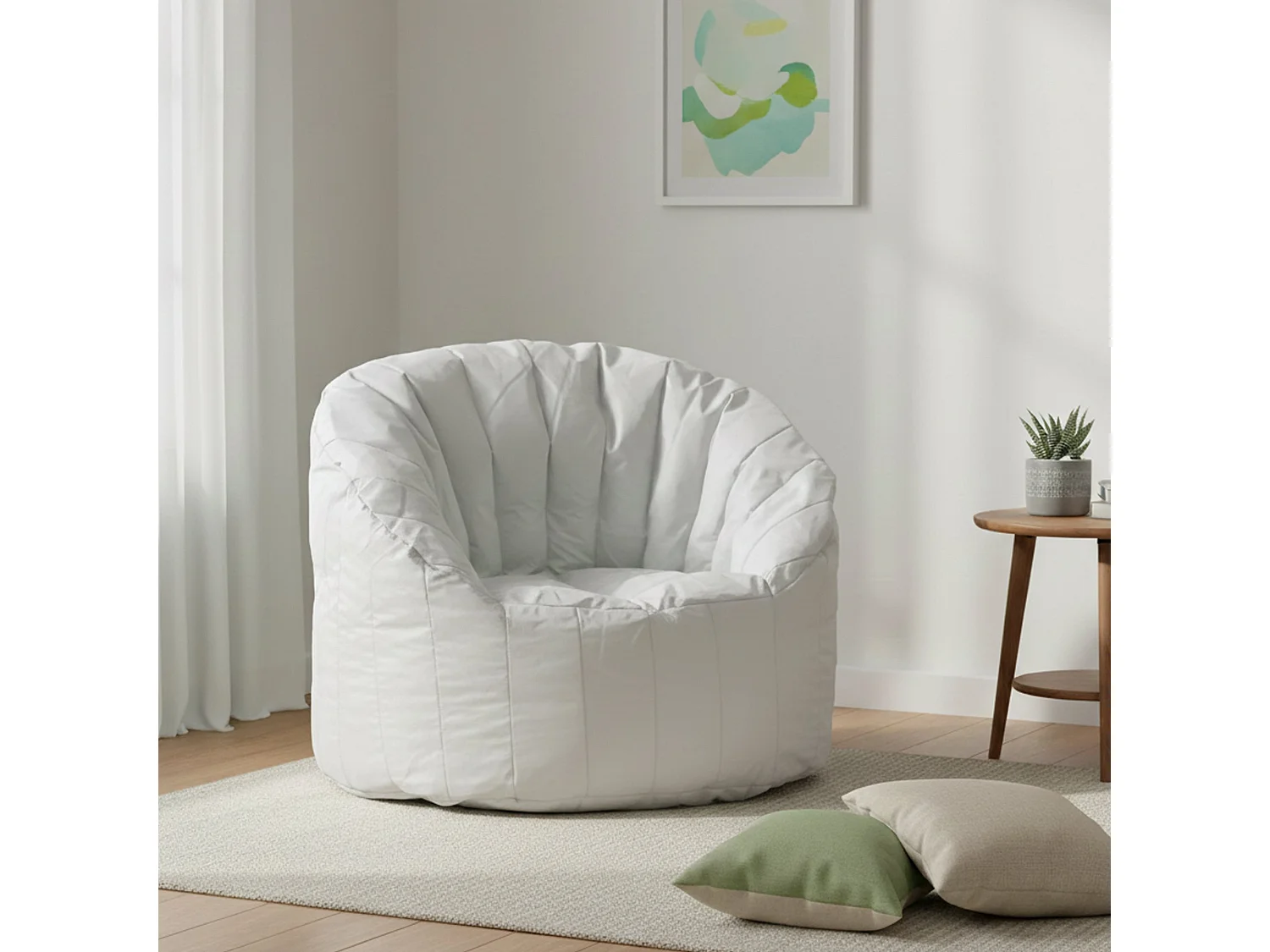 Sillón Allos, reposabrazos Hecho en Italia, 80x80x80h cm blanco, butaca, peso soportado 90 kg, estructura de tejido