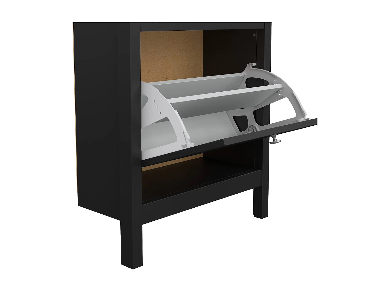 Meuble à chaussures Tisoy, 8 paires, 24,6x53,8x102,9h cm Noir, Armoire à chaussures