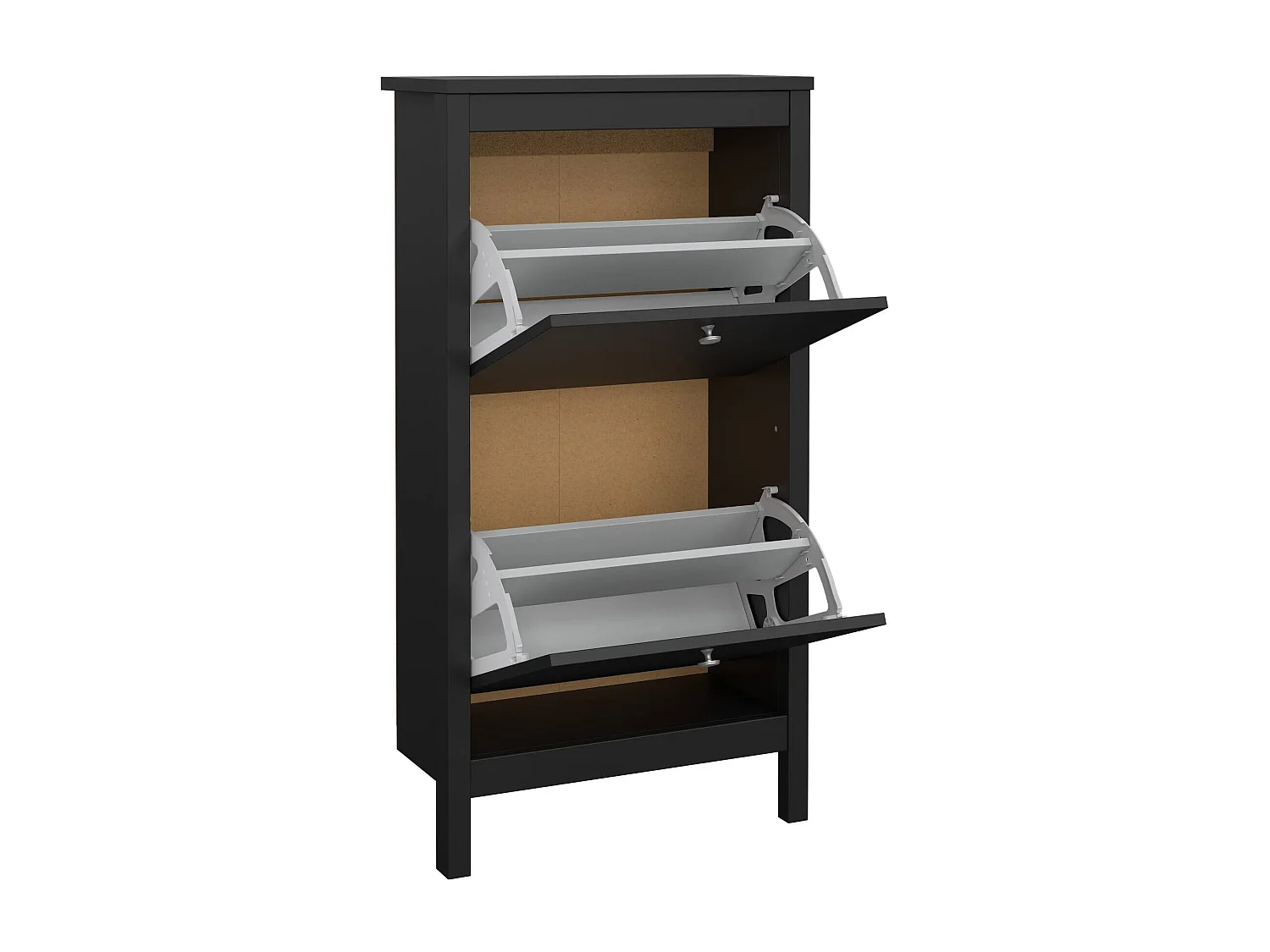 Meuble à chaussures Tisoy, 8 paires, 24,6x53,8x102,9h cm Noir, Armoire à chaussures