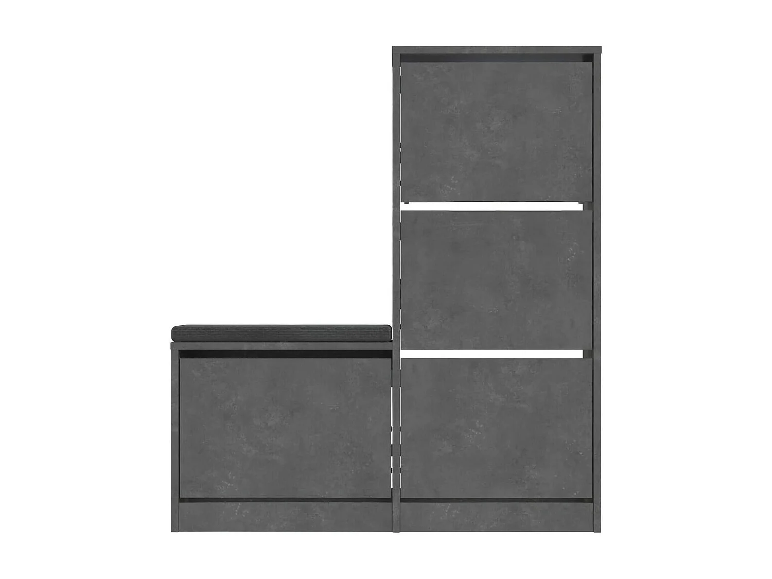 Meuble à chaussures Velma, 8 paires, 26x105x119h cm Gris, Rangement à chaussures