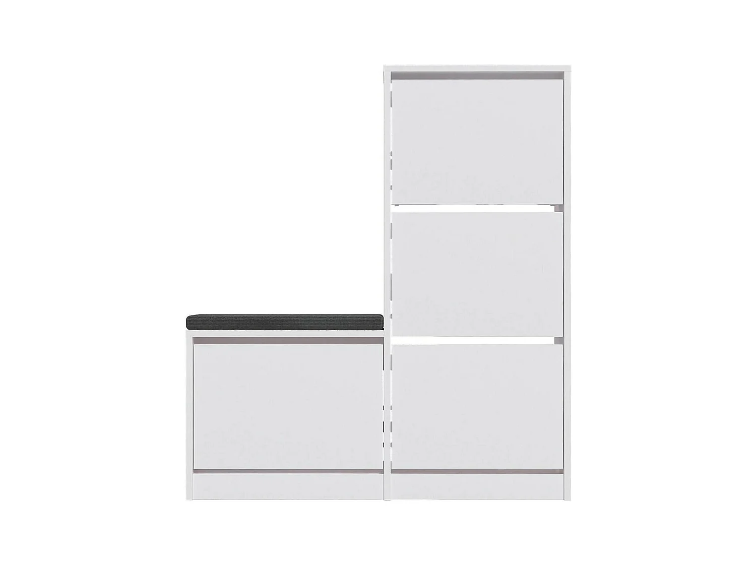 Zapatero Dcuch, Zapatero, Armario de entrada multiusos, Zapatero, 105x26 h119 cm, Blanco