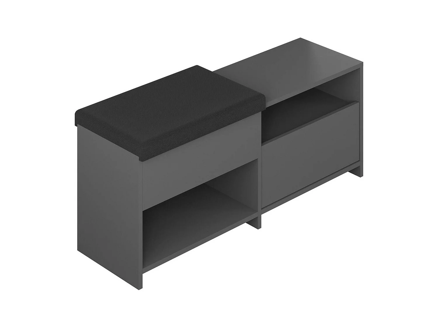 Meuble à chaussures Nuri, une étagère, 40.5x120.3x51h cm Noir Anthracite, Rangement chaussures