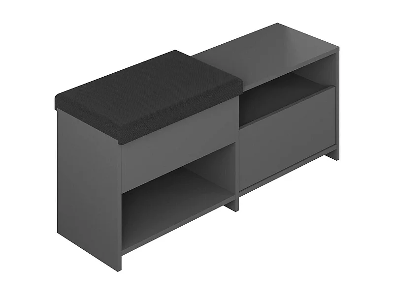 Scarpiera Nuri, un Ripiano, 40.5x120.3x51h cm Nero Antracite, Mobile Portascarpe