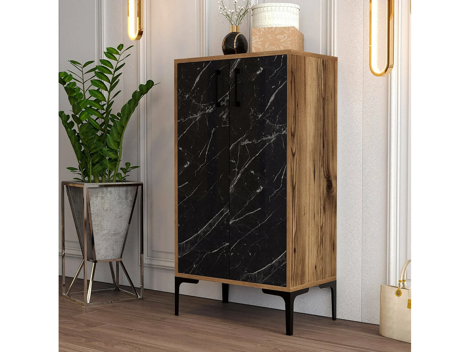 Meuble à Chaussures Ngerulmud, 3 Étagères, 35x60x111h cm, Noyer Marron, Porte-Chaussures