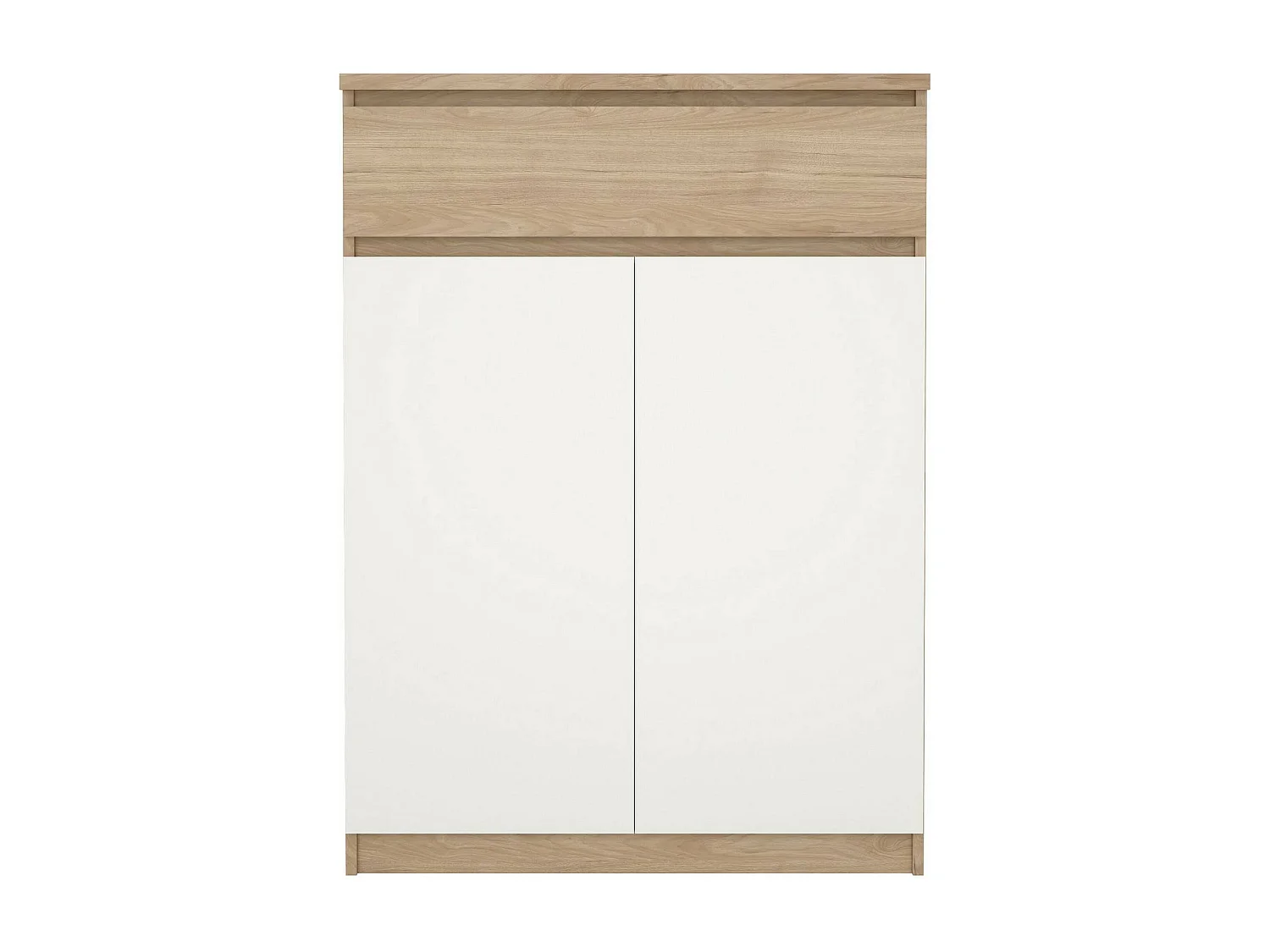 Dtravers schoenenrek, Schoenenkast, Multifunctionele entreekast, Schoenenkast, 80x40 h111 cm, Eiken en Wit