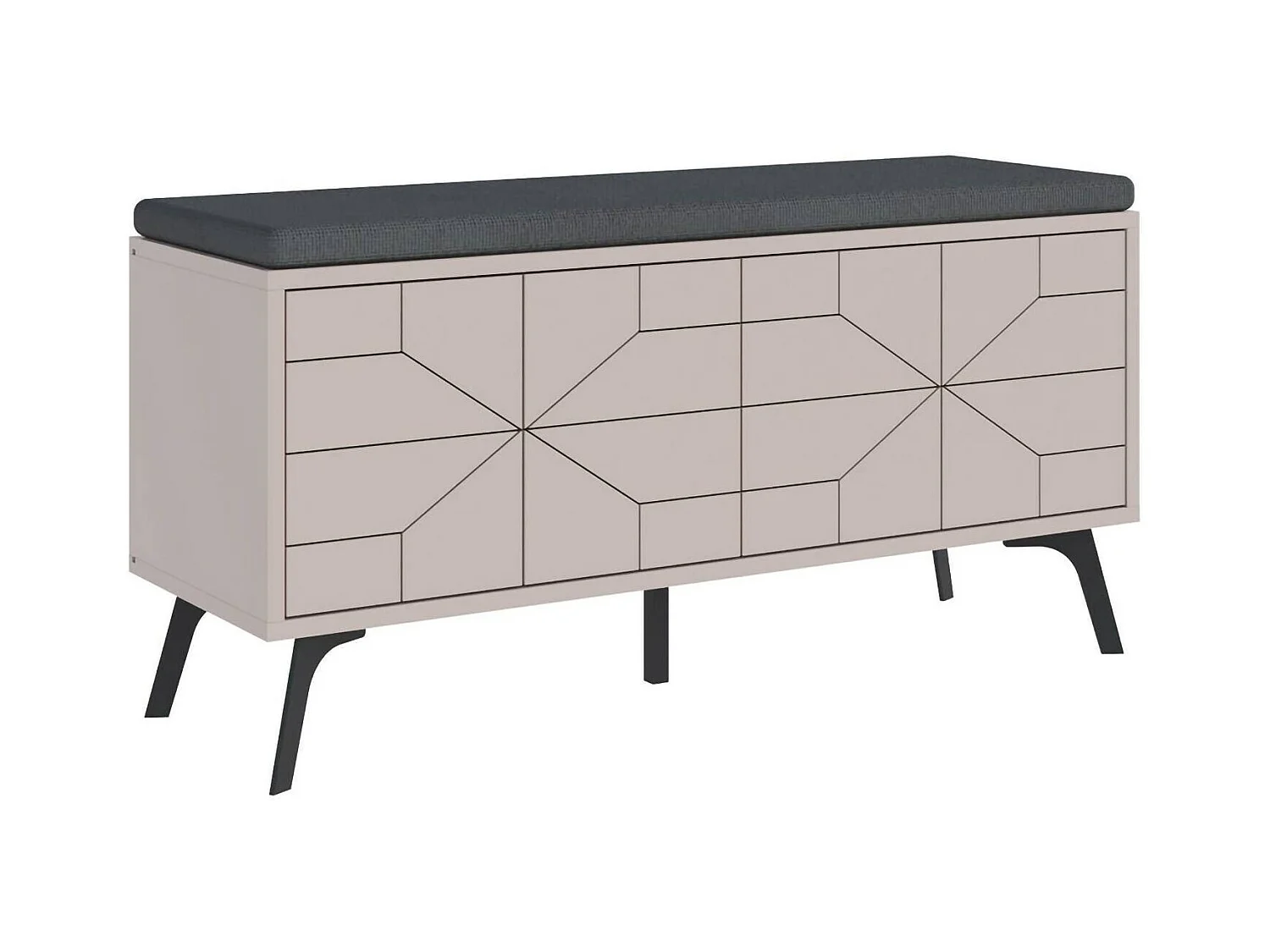 Shoes Velma, 2 étagères, 35x107x55h cm Beige, Meuble à chaussures