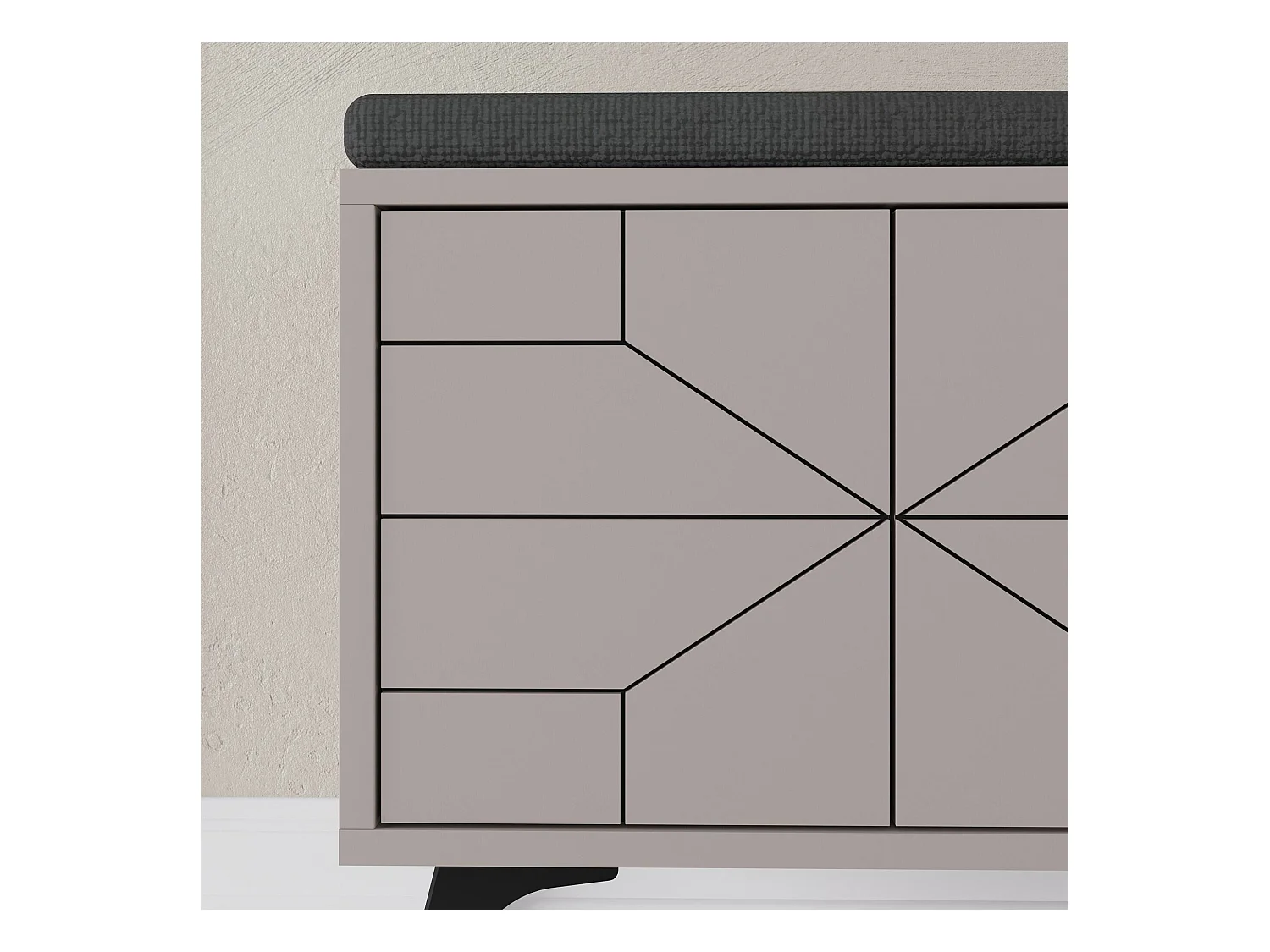 Shoes Velma, 2 étagères, 35x107x55h cm Beige, Meuble à chaussures