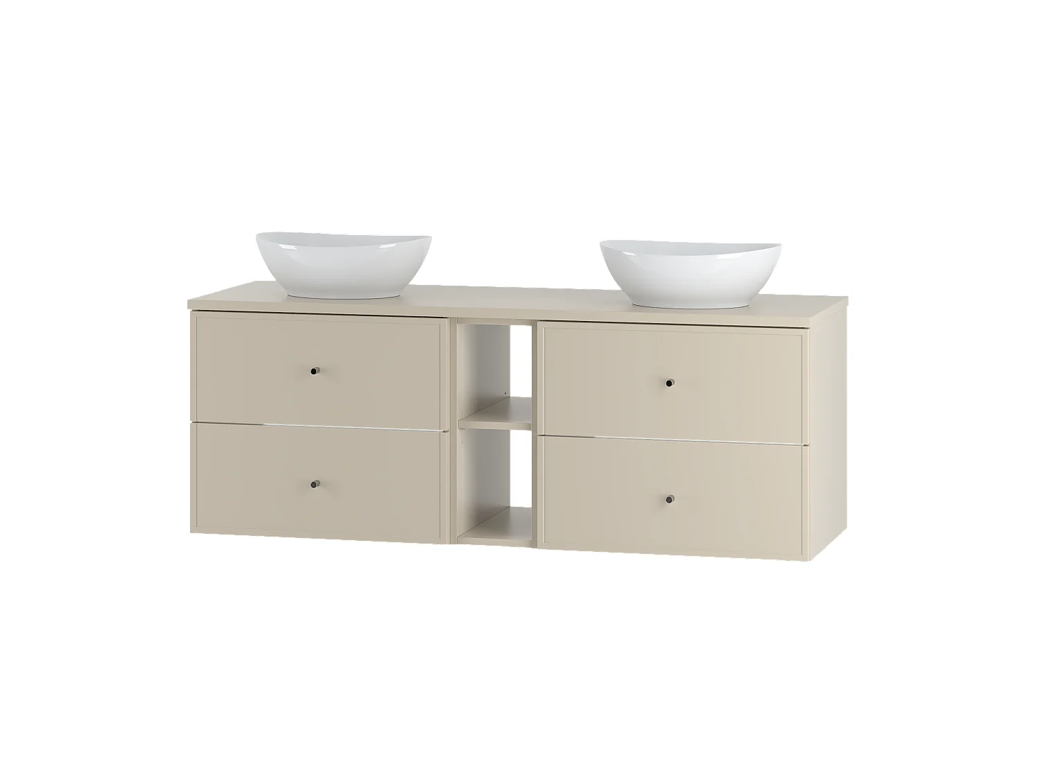 Ensemble de salle de bain en cachemire 140 cm Armoire Étagère Plan de travail Lavabo Marco