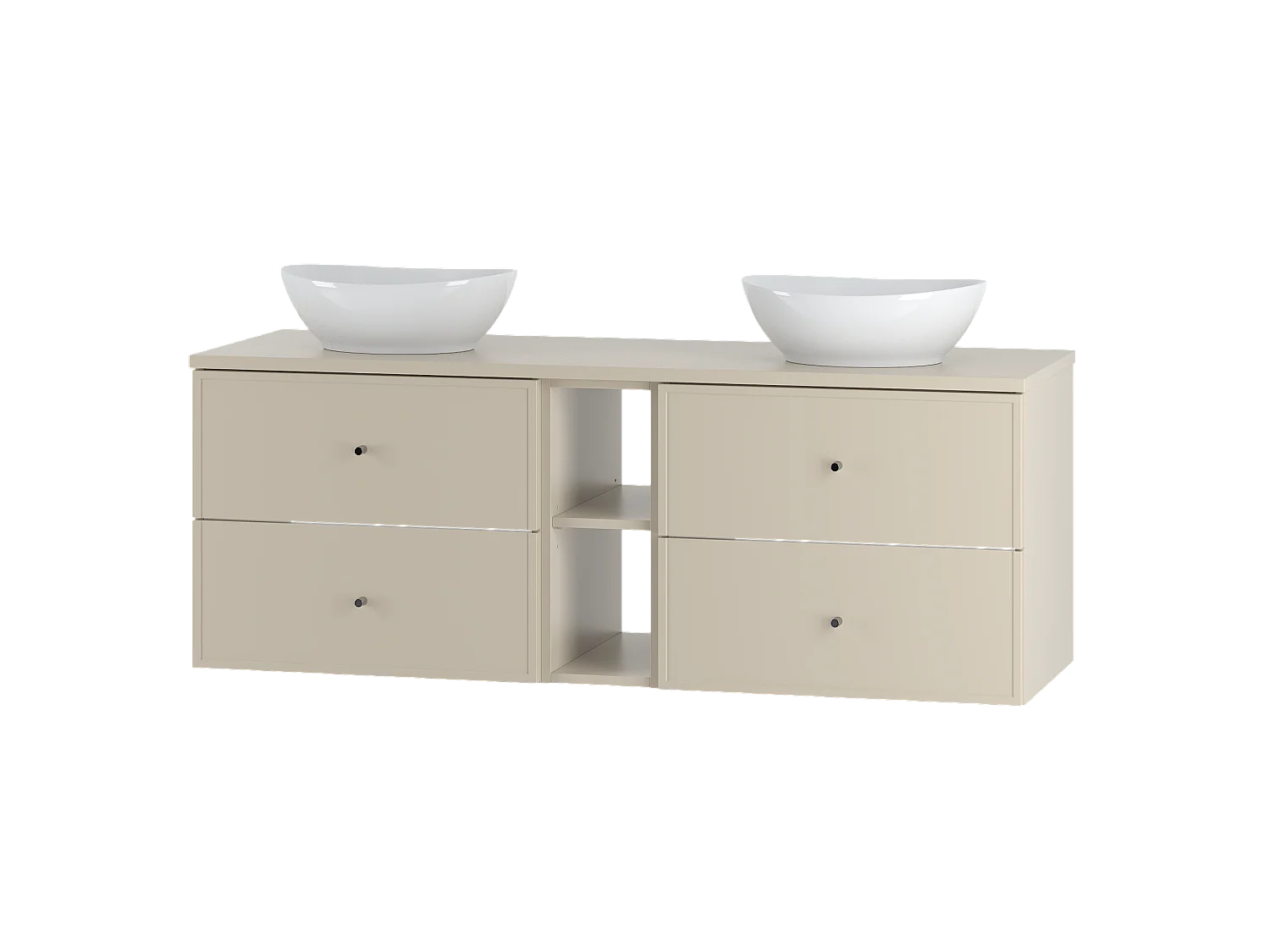 Ensemble de salle de bain en cachemire 140 cm Armoire Étagère Plan de travail Lavabo Marco