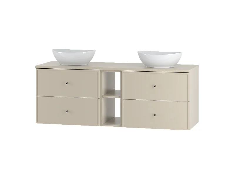 Ensemble de salle de bain en cachemire 140 cm Armoire Étagère Plan de travail Lavabo Marco