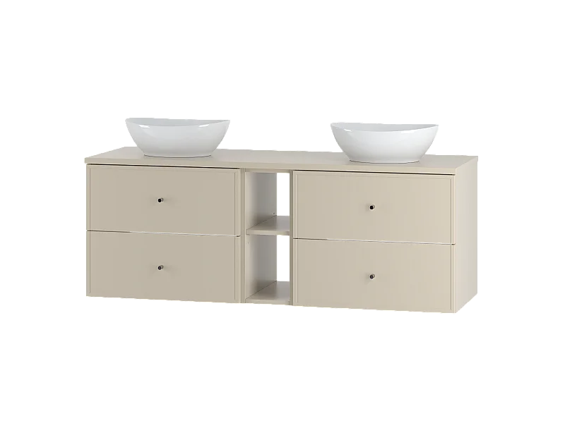 Ensemble de salle de bain en cachemire 140 cm Armoire Étagère Plan de travail Lavabo Marco