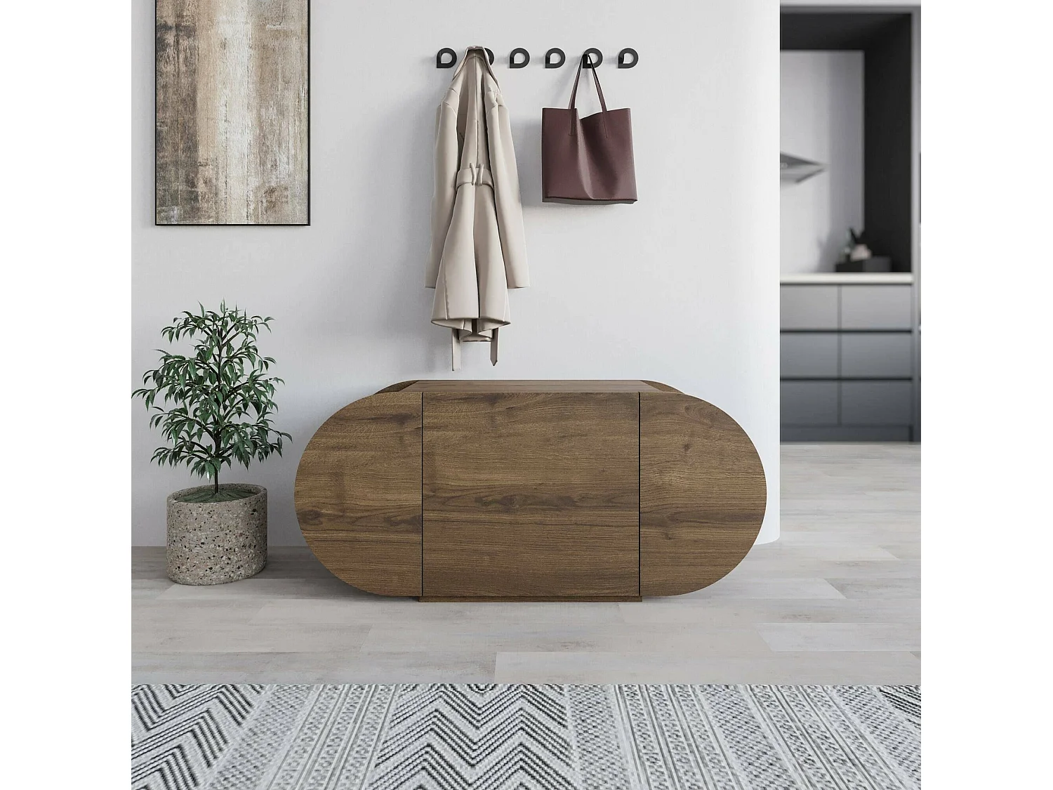 Meuble à chaussures Séquoia, 2 niveaux, 40,4x110x50h cm Chêne Marron, rangement chaussures