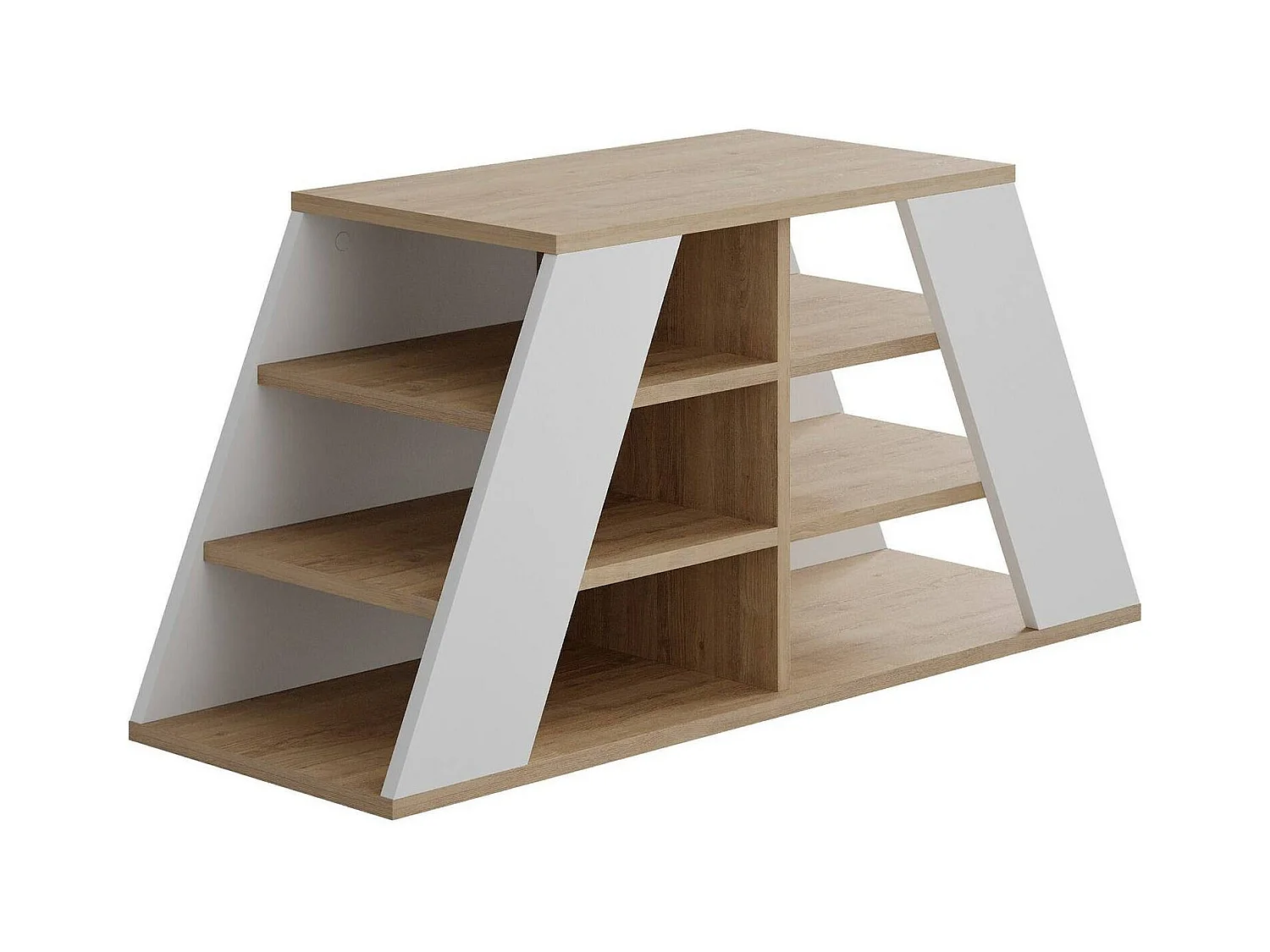 Étagère à chaussures Zungri, 4 niveaux, 37.5x105.5x50h cm Chêne Marron, Meuble à chaussures