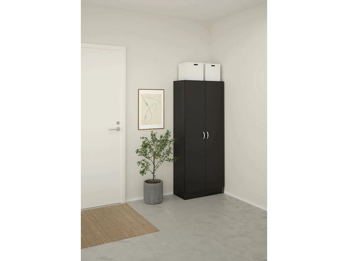 Sapateira Dtrebb, Sapateira, Armário de entrada multiusos, Sapateira, 69x35 h170 cm, Preto