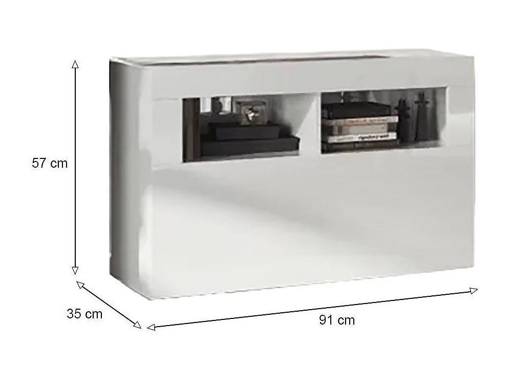 Étagère à Chaussures Bernardin, Made in Italy, 35x91x57h cm Blanc Brillant, Meuble Porte-Chaussures