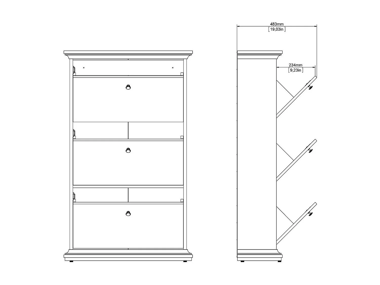 Meuble à chaussures Gaudenzia, 18 paires, 27,45x77,8x127,8h cm blanc, rangement chaussures