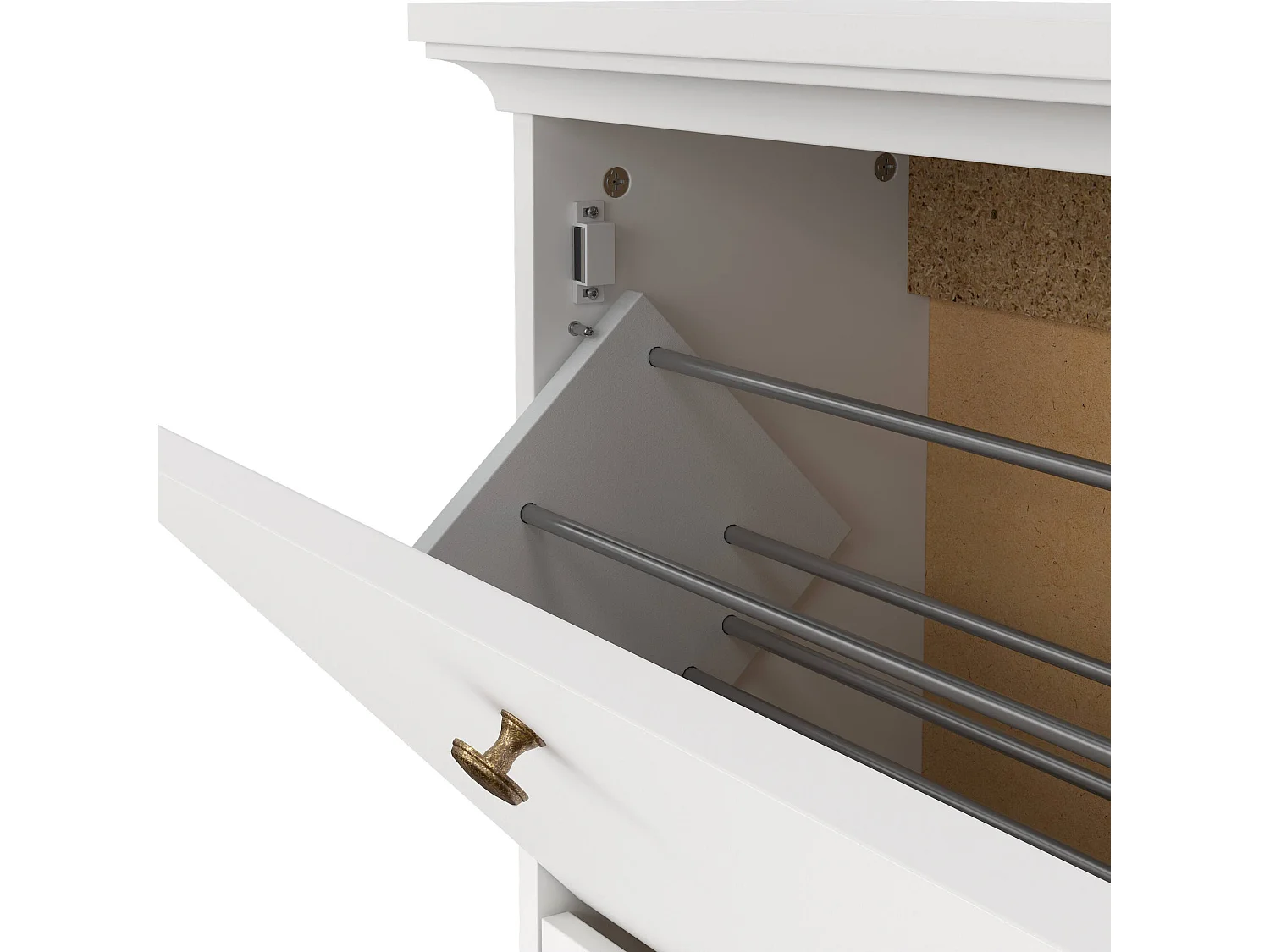 Meuble à chaussures Gaudenzia, 18 paires, 27,45x77,8x127,8h cm blanc, rangement chaussures