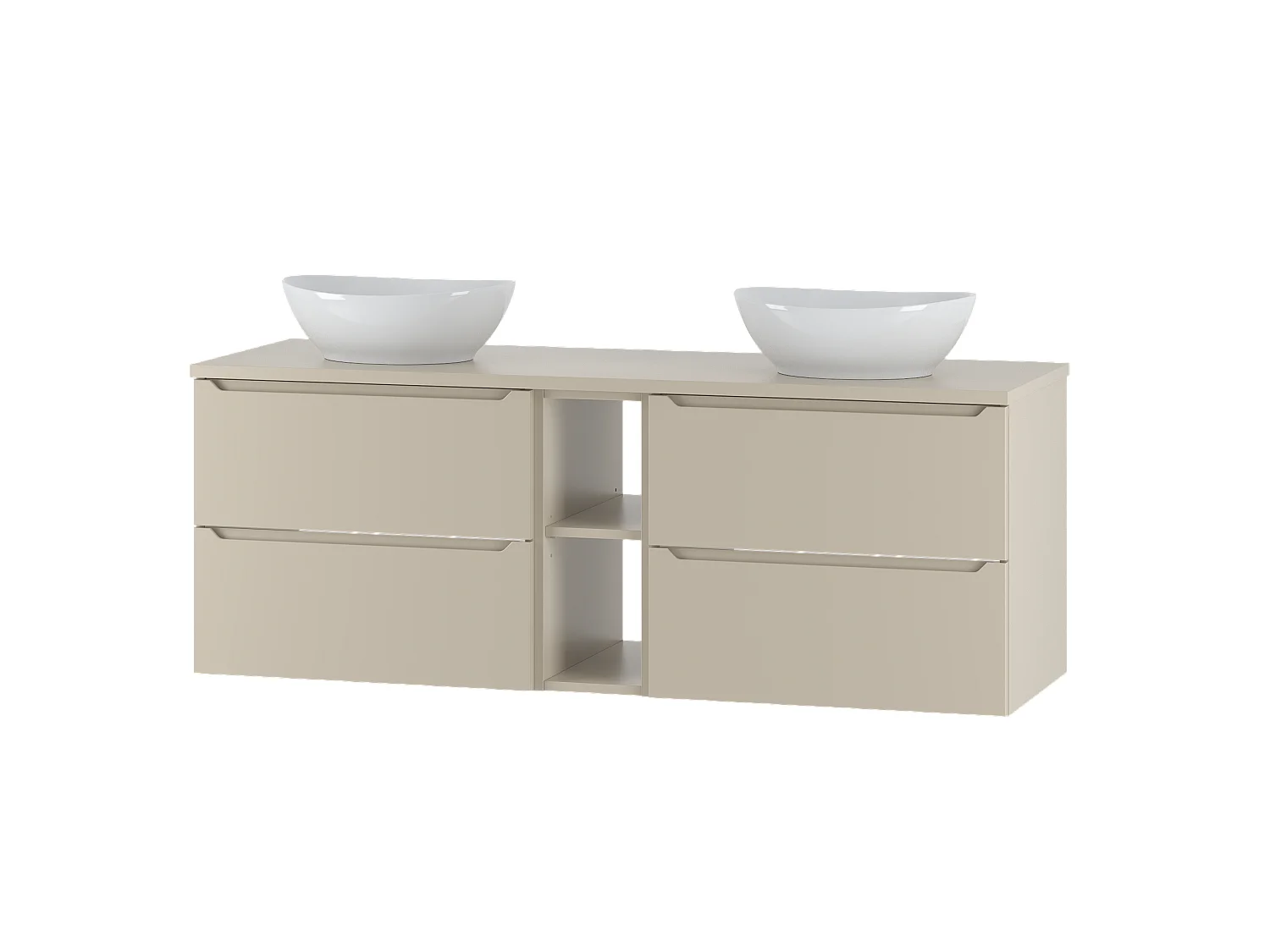 Ensemble de salle de bain en cachemire 140 cm Armoire Étagère Plan de travail Lavabo Etna