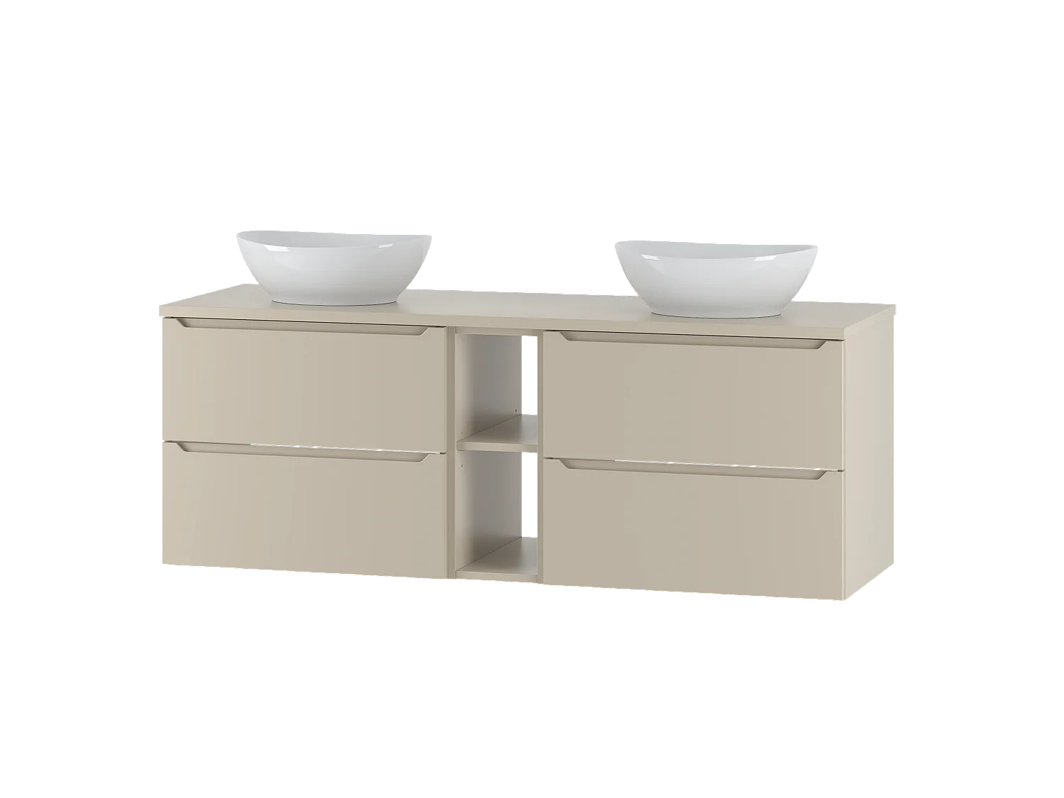 Kasjmier badkamerset 140 cm Kast Rek Wastafelblad Etna