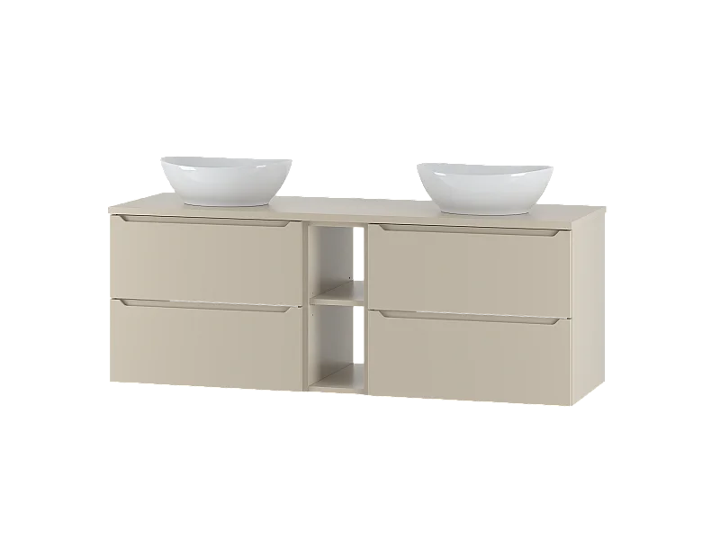 Ensemble de salle de bain en cachemire 140 cm Armoire Étagère Plan de travail Lavabo Etna