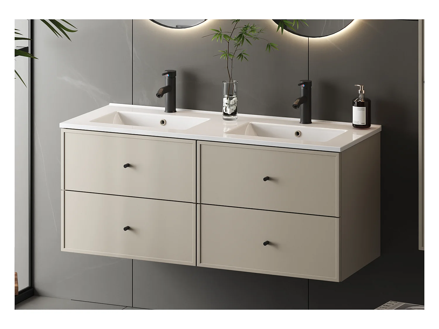 Ensemble de salle de bain en cachemire 120 cm Meuble avec lavabo Marco