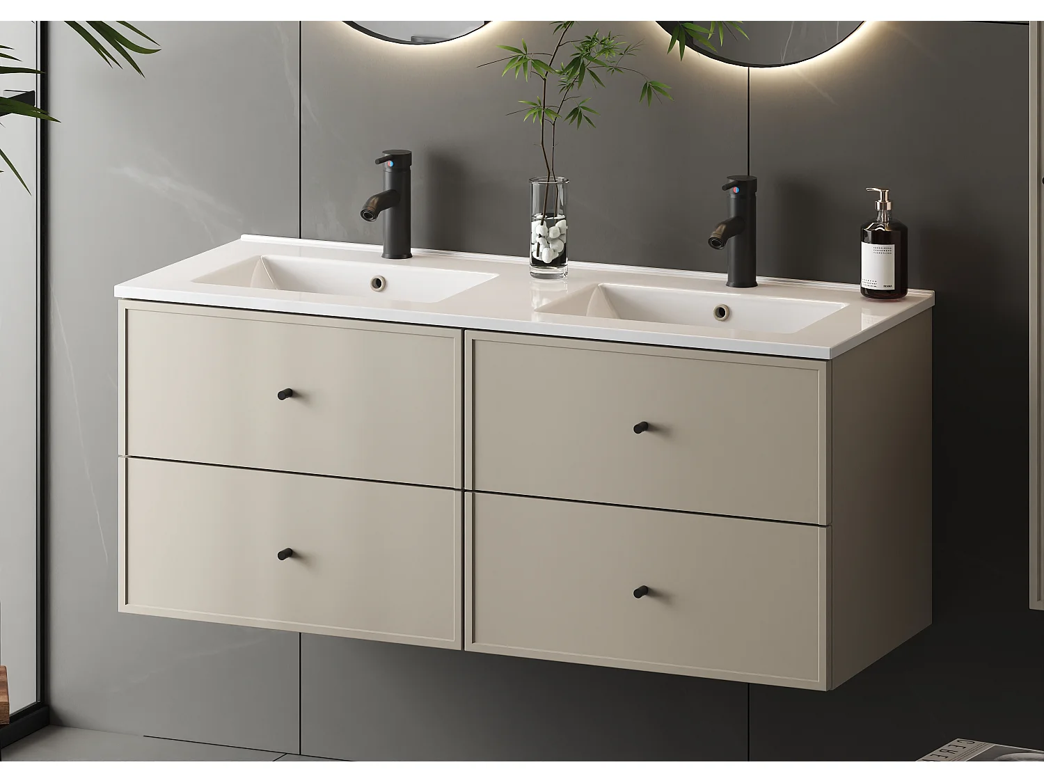 Ensemble de salle de bain en cachemire 120 cm Meuble avec lavabo Marco