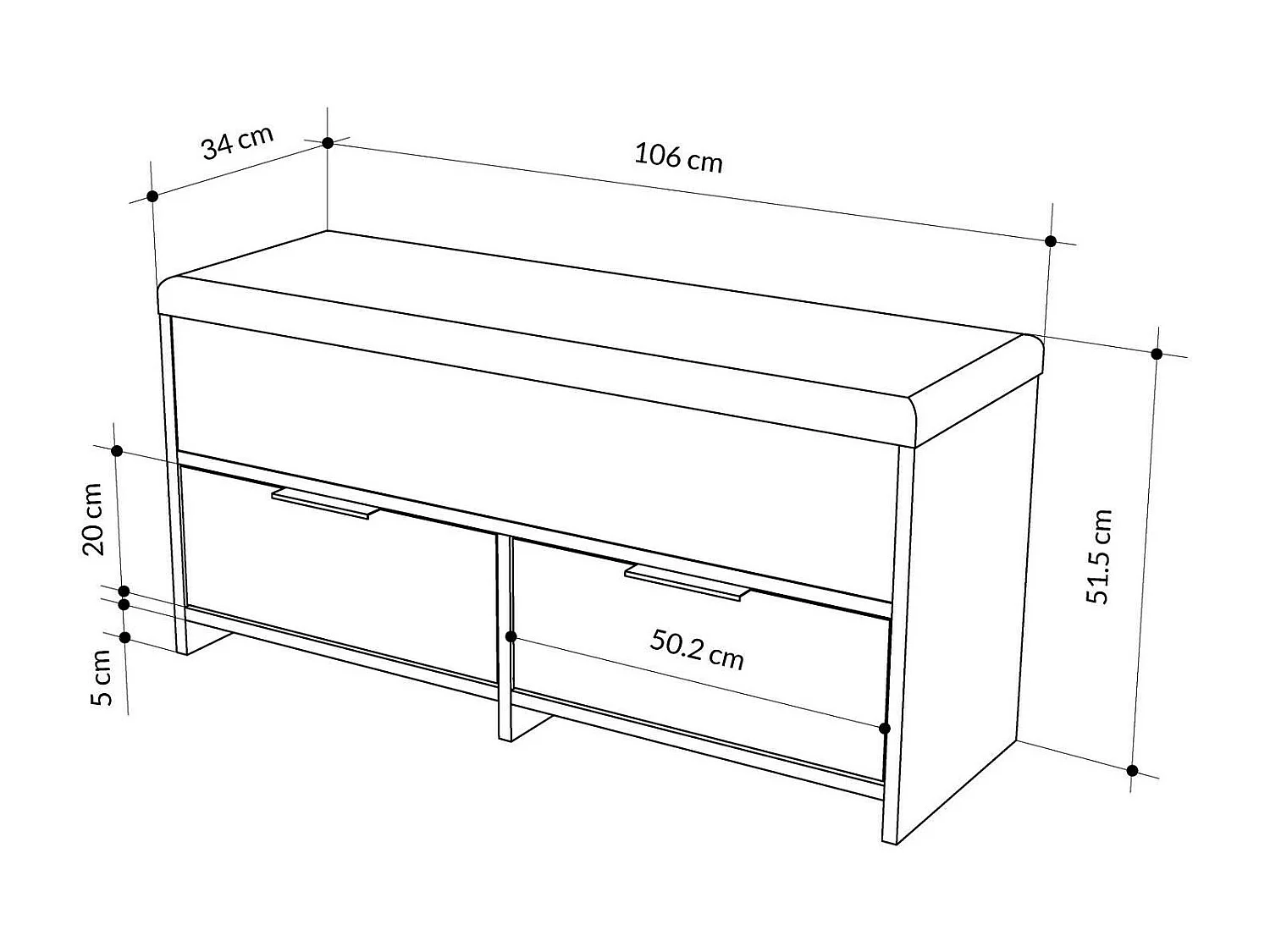 Meuble à chaussures Tapah, 8 paires, 34x106x50h cm Blanc, armoire à chaussures