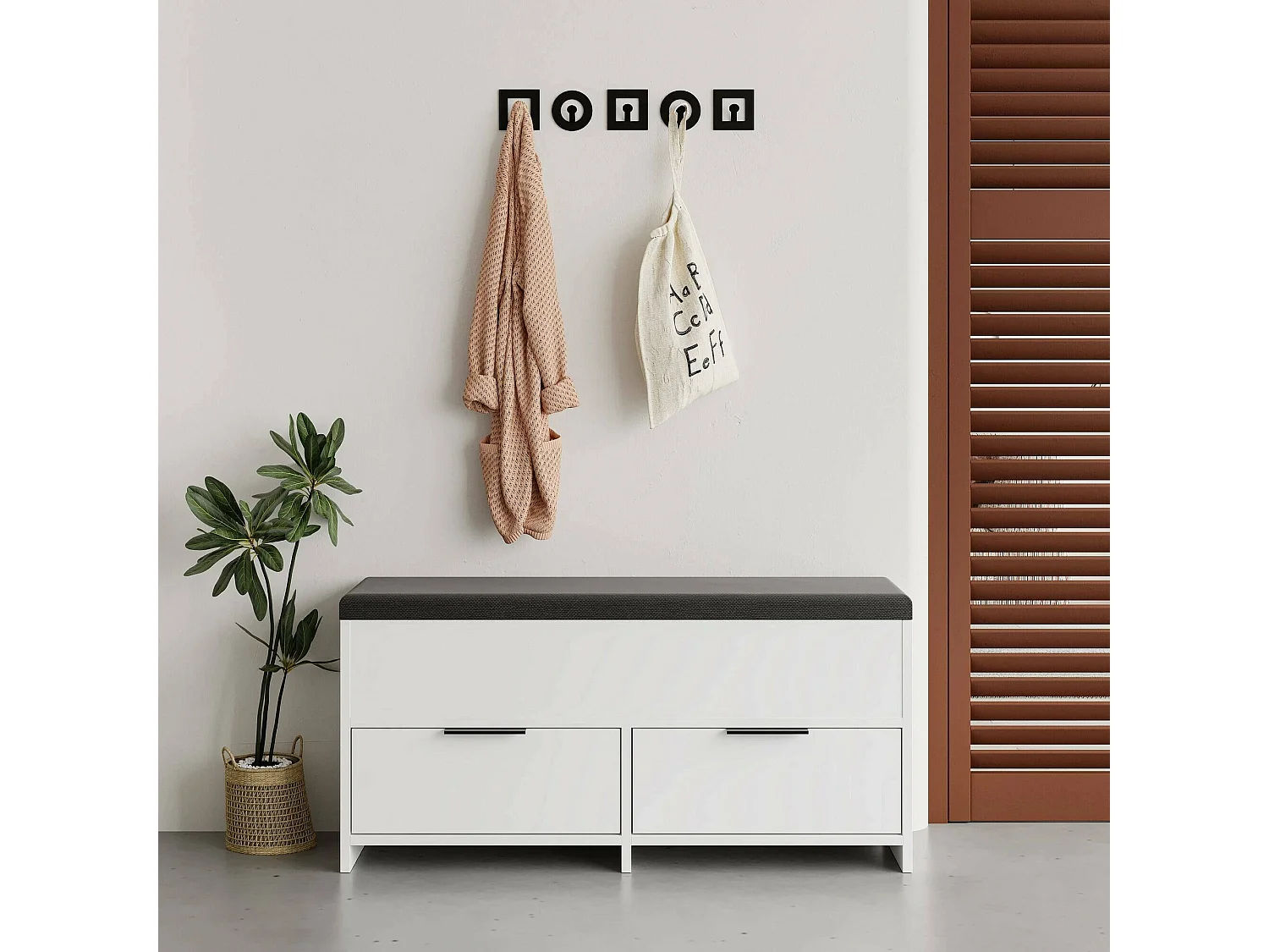 Meuble à chaussures Tapah, 8 paires, 34x106x50h cm Blanc, armoire à chaussures