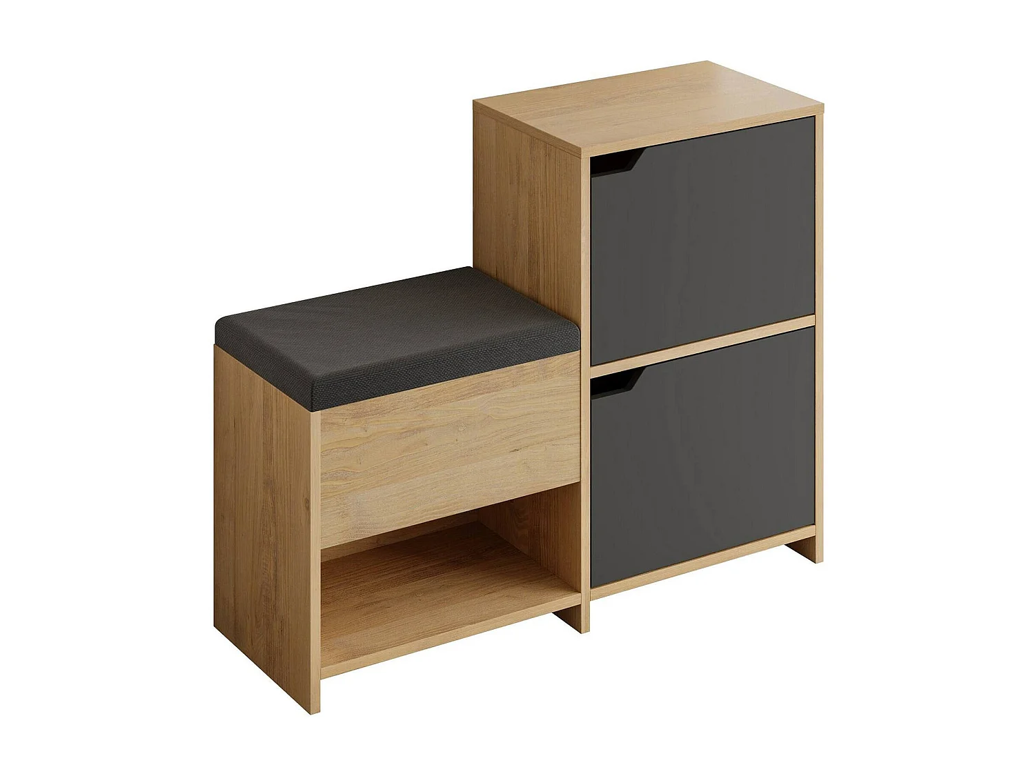 Tokage Schuhschrank, 12 Paare, 35,5x101,5x80,5h cm Eiche Braun, Schuhmöbel