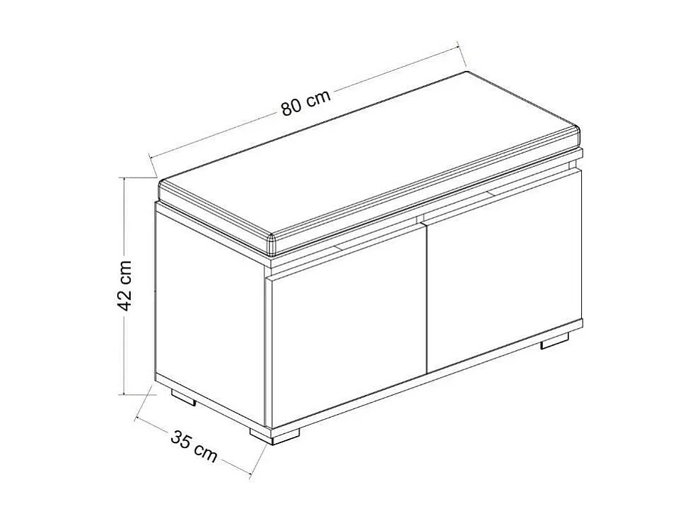 Meuble à chaussures Delphin, une étagère, 35x80x42h cm, Noyer brun, Rangement chaussures