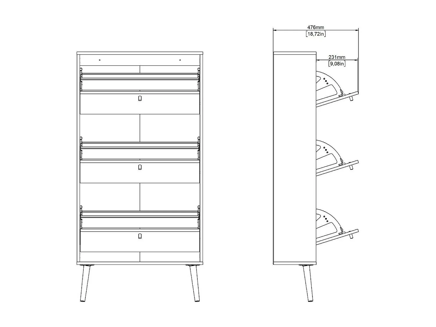 Dtortu schoenenrek, Schoenenkast, Multifunctionele entreekast, Schoenenkast, 70x24 h139 cm, Wit