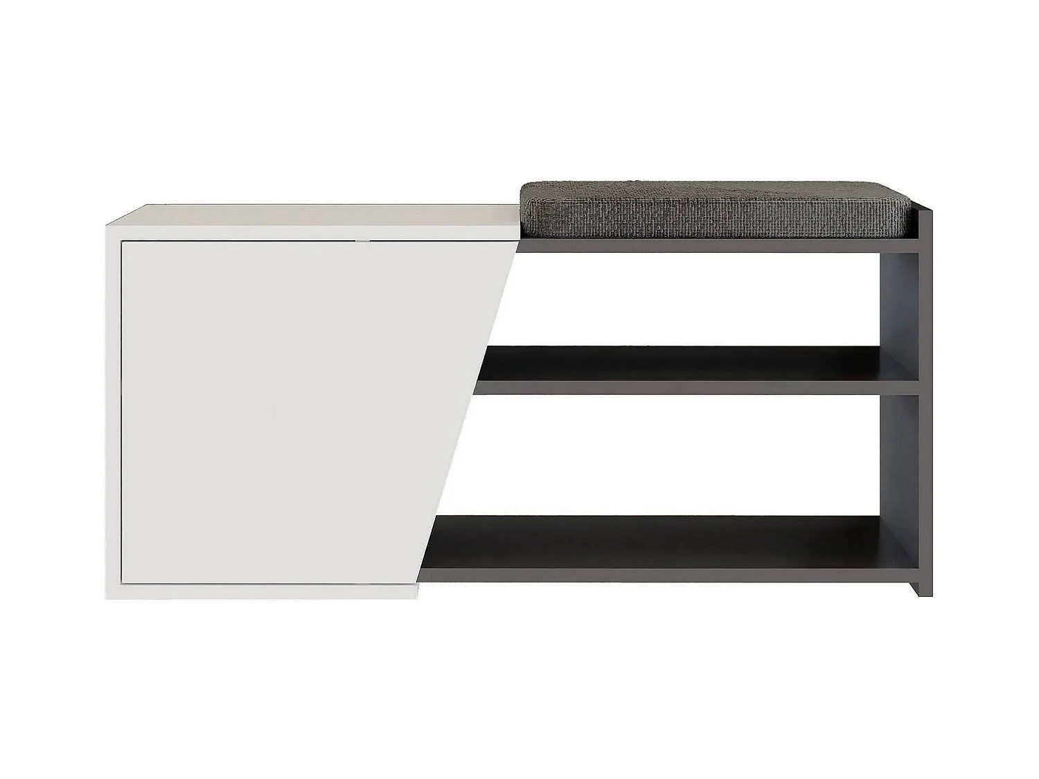 Étagère à chaussures Neneng, 2 niveaux, 37,5x104,6x47,2 cm Noir Anthracite, Meuble à chaussures