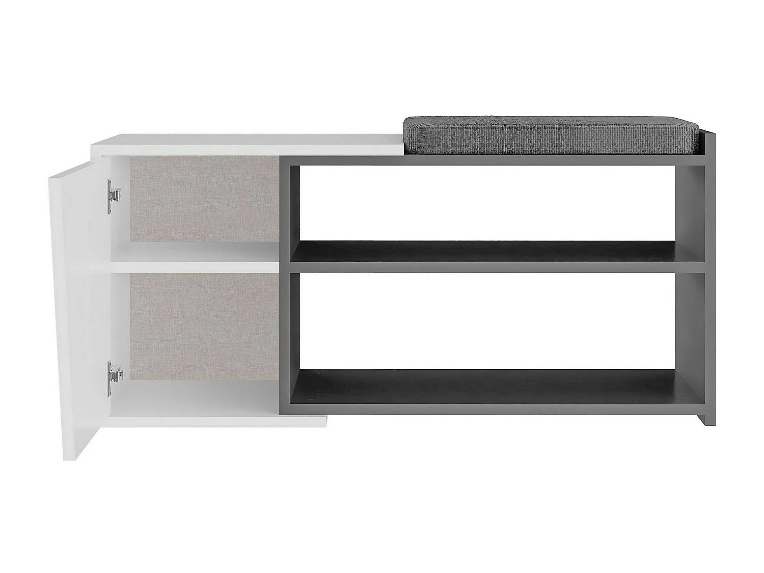 Étagère à chaussures Neneng, 2 niveaux, 37,5x104,6x47,2 cm Noir Anthracite, Meuble à chaussures